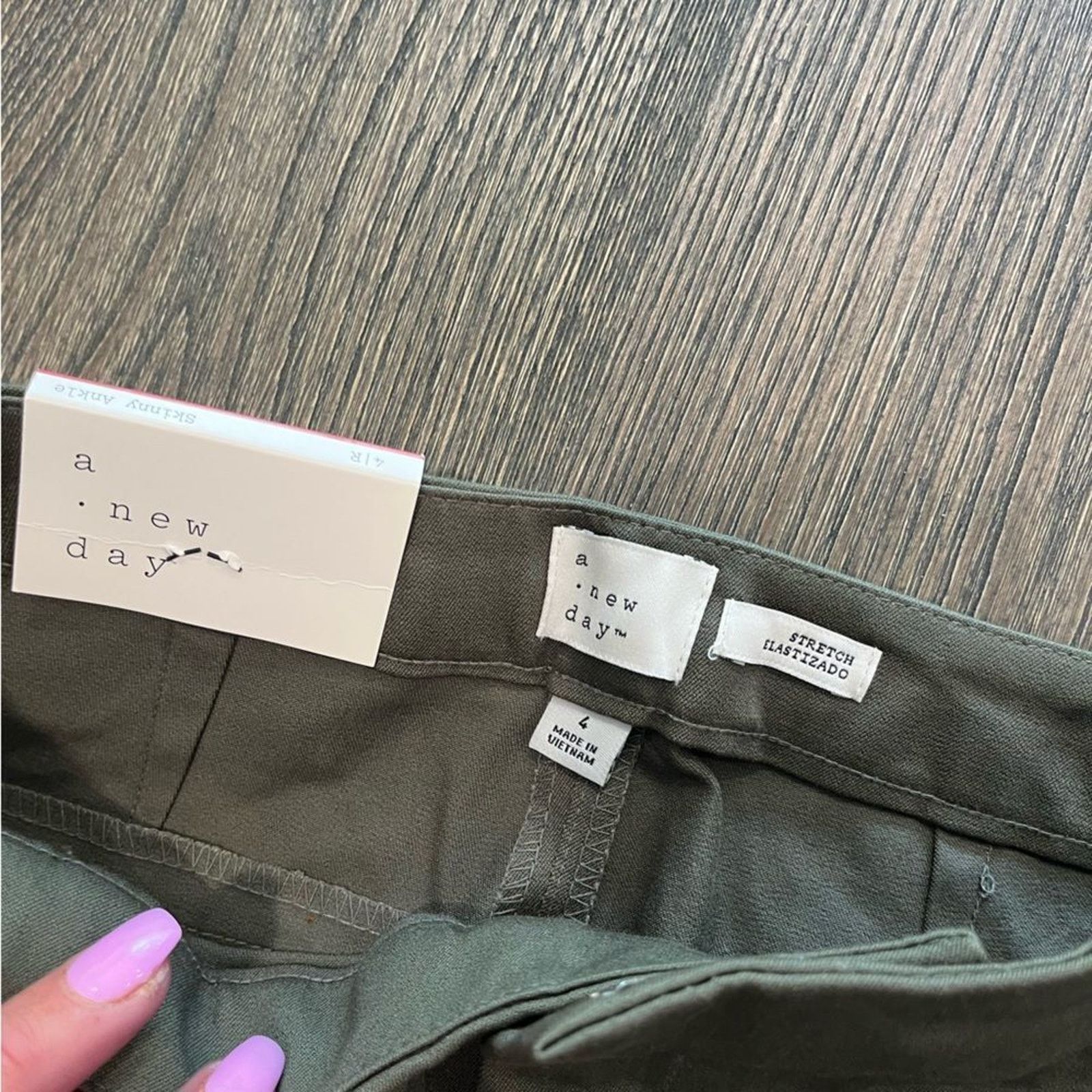 Vintage NWT A New Day Stretch Skinny Leg Olive Green Pants Size 4 Size 27" / US 4 / IT 40 - 5 Thumbnail
