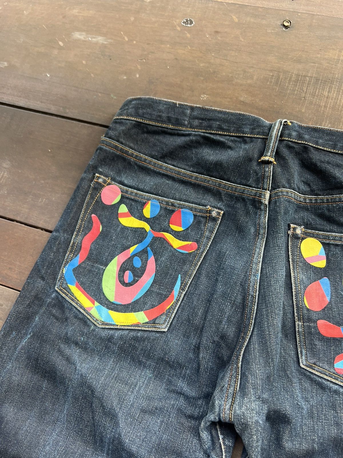 Evisu EVISU RARE DENIM BAGGY JEANS Y2K HANDPAINTED LOT N3 Size US 32 / EU 48 - 5 Thumbnail