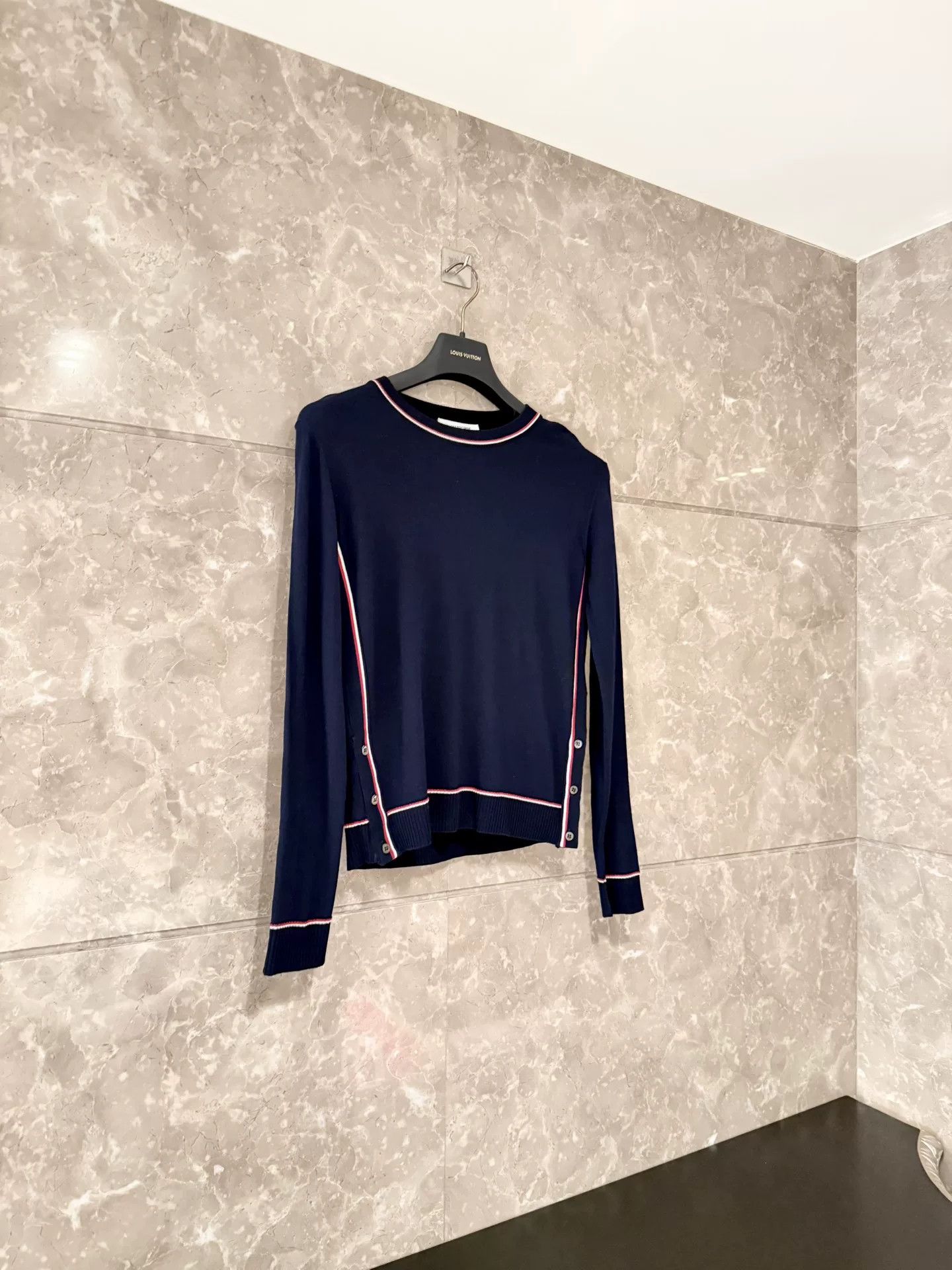 Thom Browne Thom Browne Dark Blue Stripe Lightweight Knit Size US XXS / EU 40 - 1 Thumbnail