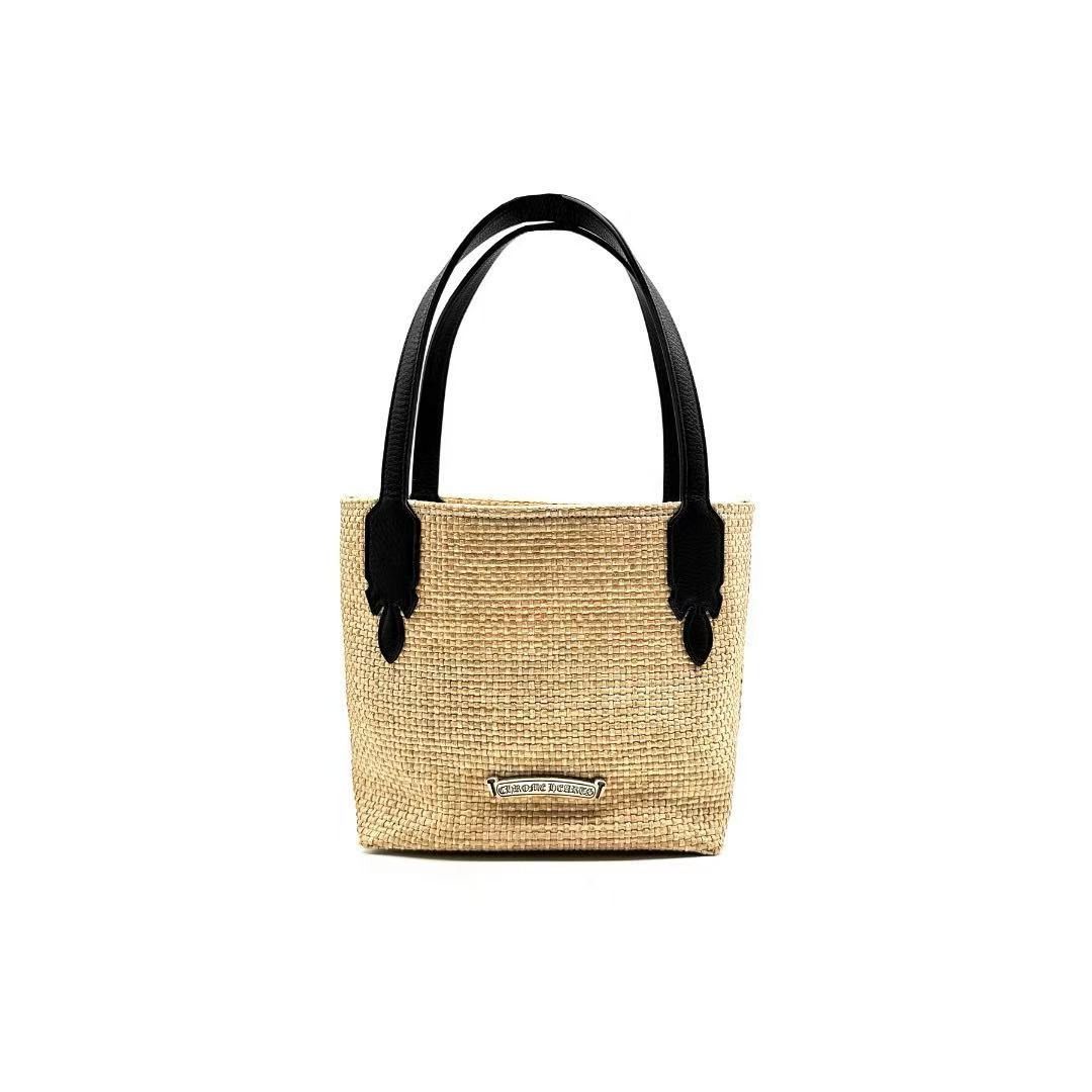 Chrome Hearts Chrome Hearts Straw Beige Cross Logo Small Tote Bag Size ONE SIZE - 4 Thumbnail