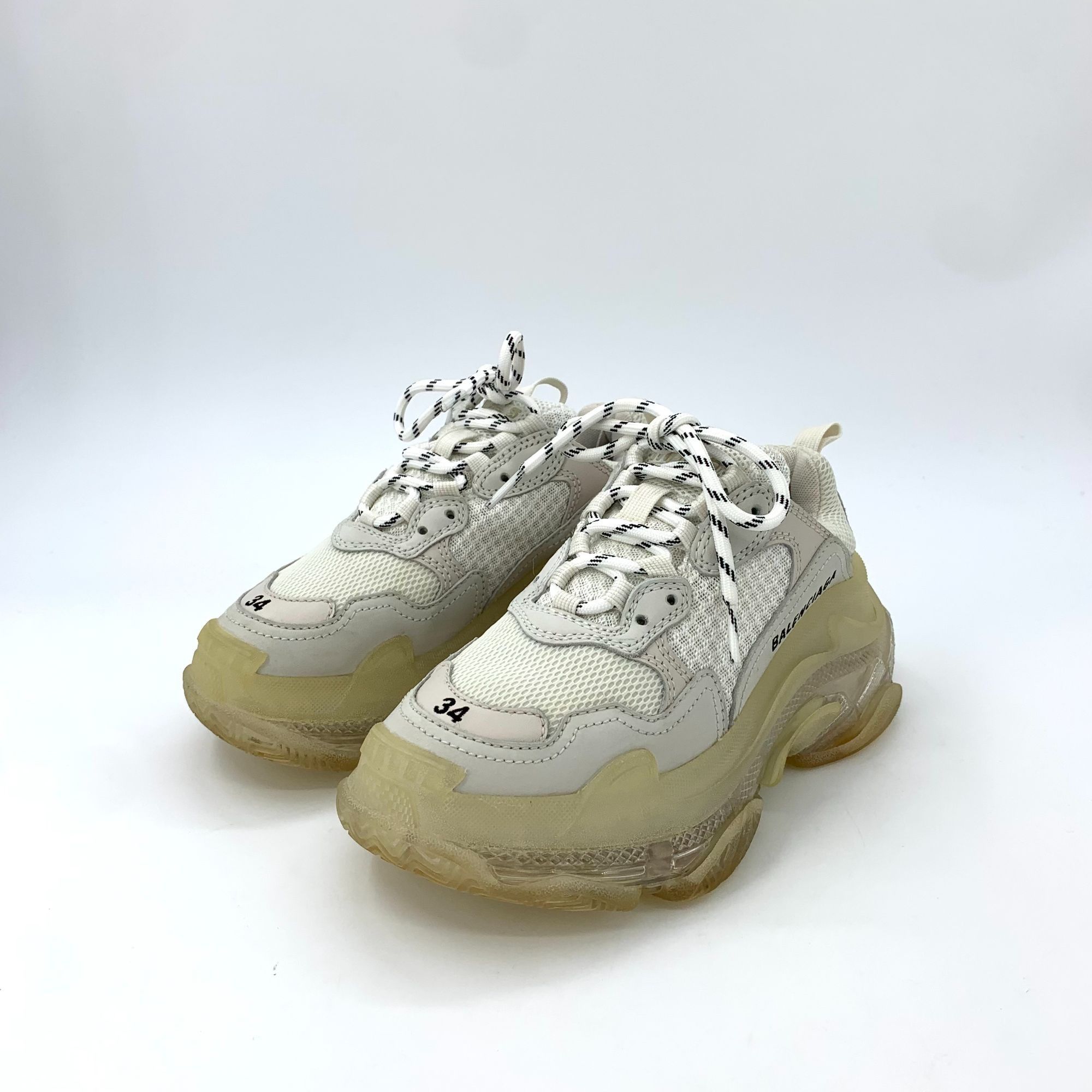 Balenciaga Balenciaga Triple S Womens Sneakers Size 34 Beige Lace-Up Me Size US 4 / IT 34 - 1 Thumbnail