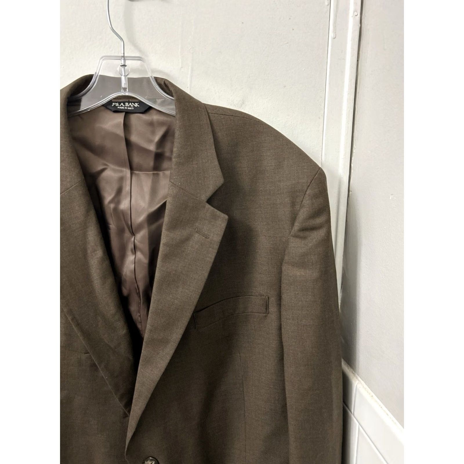 Jos. A. Bank Jos. A. Bank Blazer Mens 48R Brown 100% Wool 2 Button Sport Coat Jacket Size 48R - 4 Thumbnail
