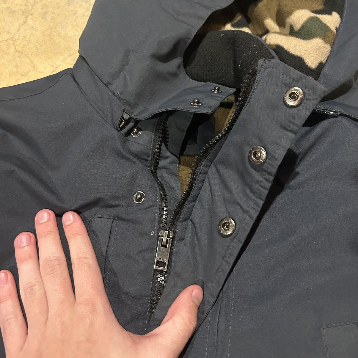 Diesel Diesel Fleece Lined Hooded Cargo Bomber Jacket Rare Designer Size US S / EU 44-46 / 1 - 9 Thumbnail