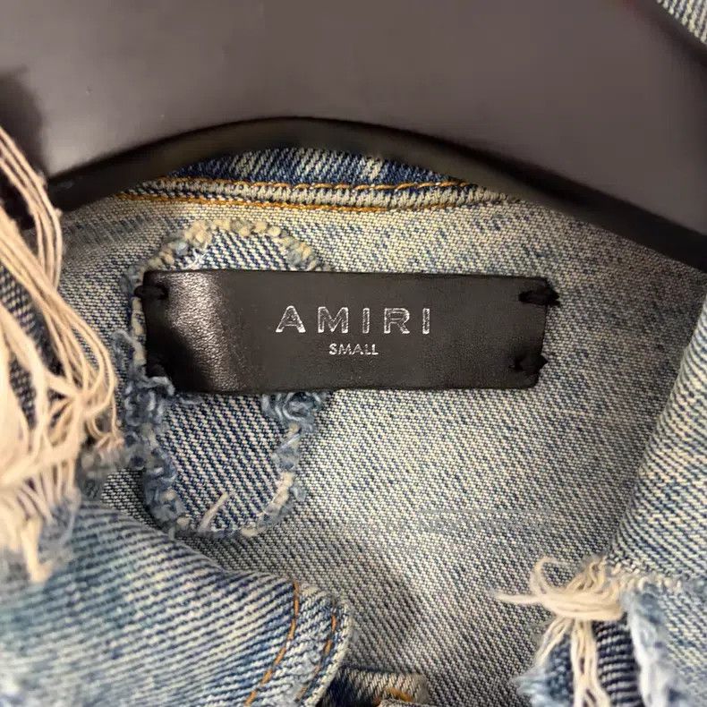Amiri Amiri Torn oil-stained denim jacket Size US S / EU 44-46 / 1 - 4 Thumbnail