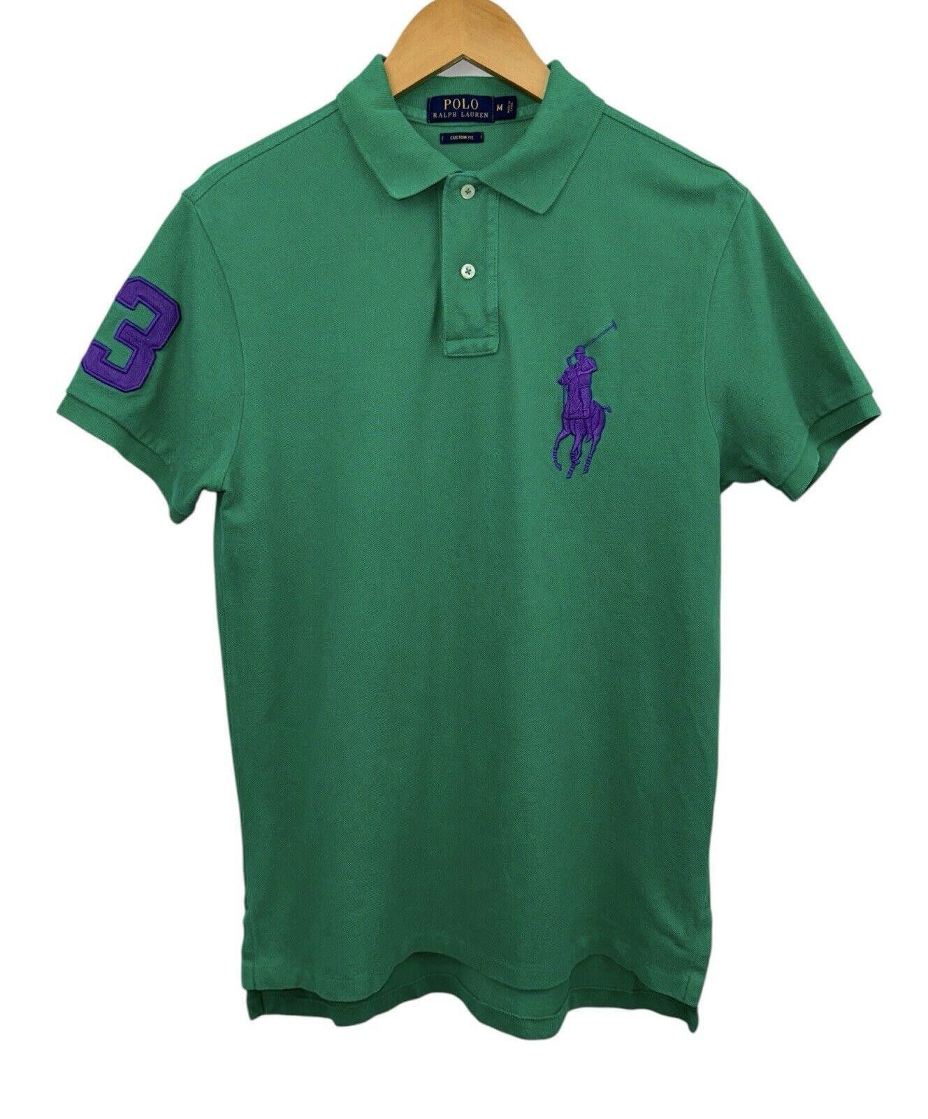 Polo Ralph Lauren Polo Ralph Lauren Green Purple Big Pony #3 Polo Shirt M Size US M / EU 48-50 / 2 - 1 Thumbnail