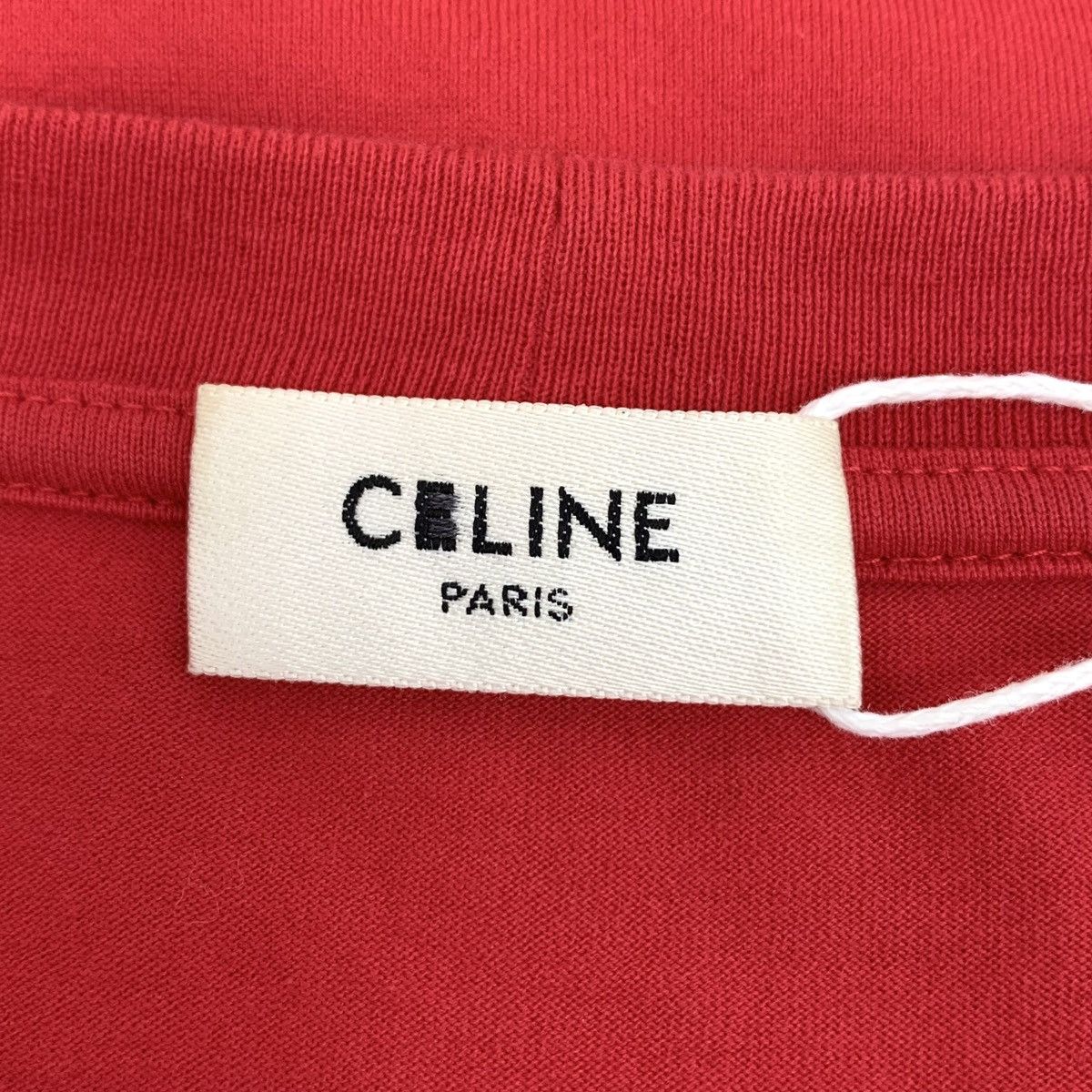 Celine Celine Red Logo Letter Printed Short Sleeve T-shirt K26WX Size S / US 4 / IT 40 - 4 Thumbnail