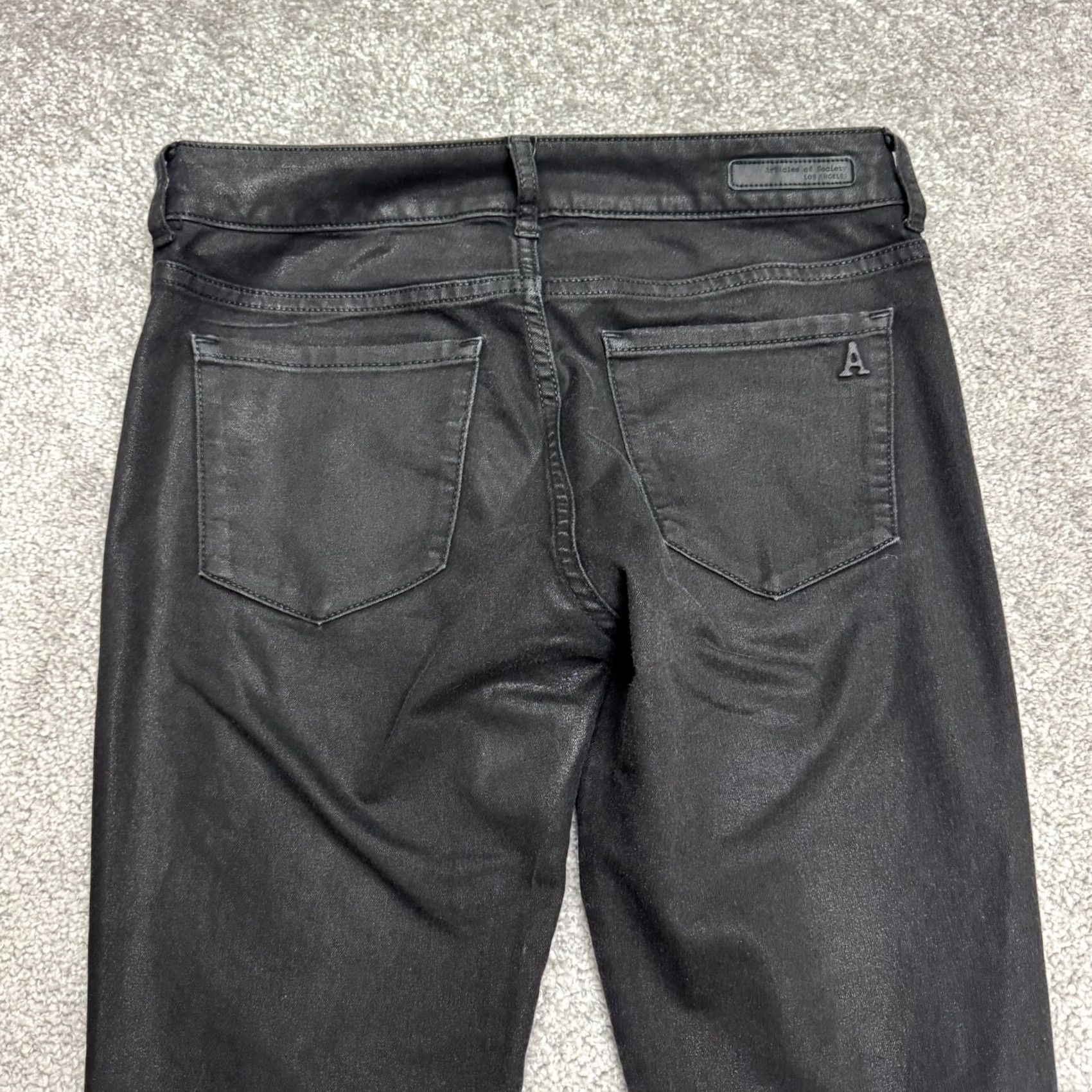 Vintage Articles Of Society Mya Moto Jeans Womens 26 Black Skinny Denim 5-Pocket Regular Rise Button Zip Stretch QTY: N/A Womens Size 26" / US 2 / IT 38 - 4 Thumbnail