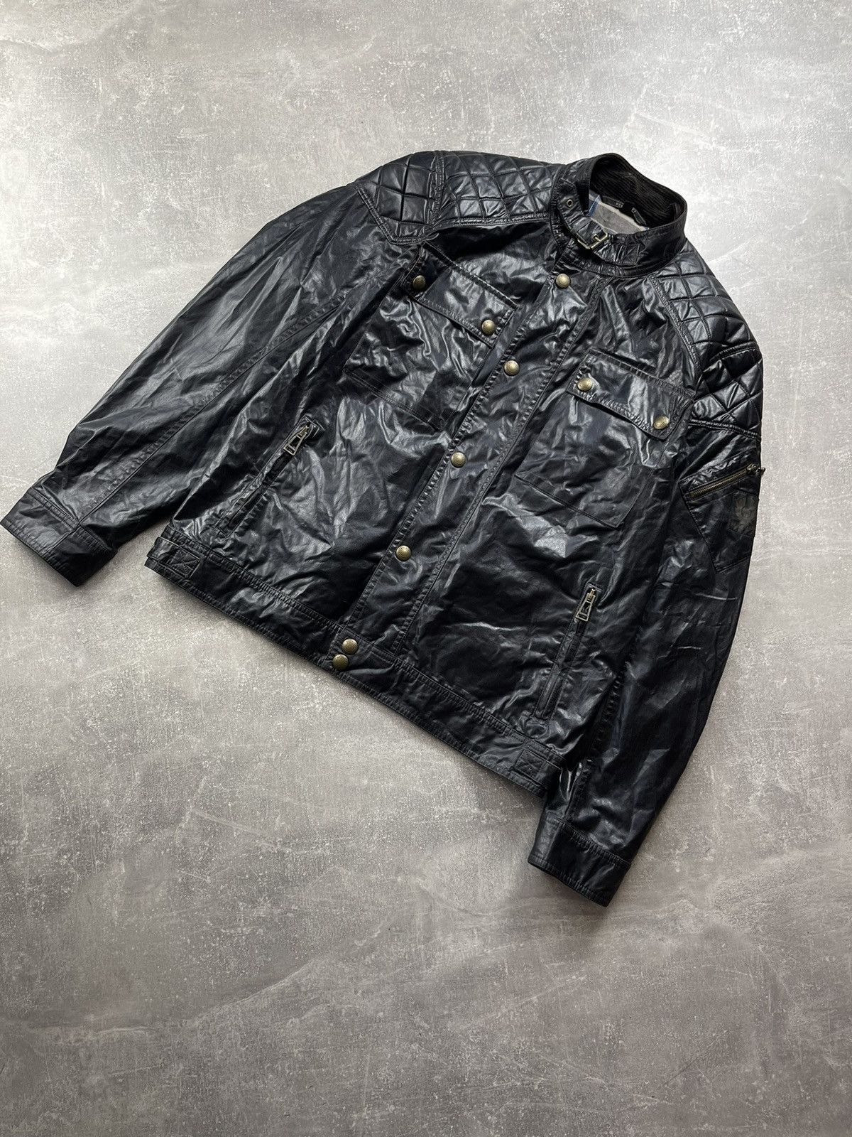 Belstaff Belstaff Waxed Cotton Quilted Biker Motorcycle Jacket Black Size US L / EU 52-54 / 3 - 1 Thumbnail