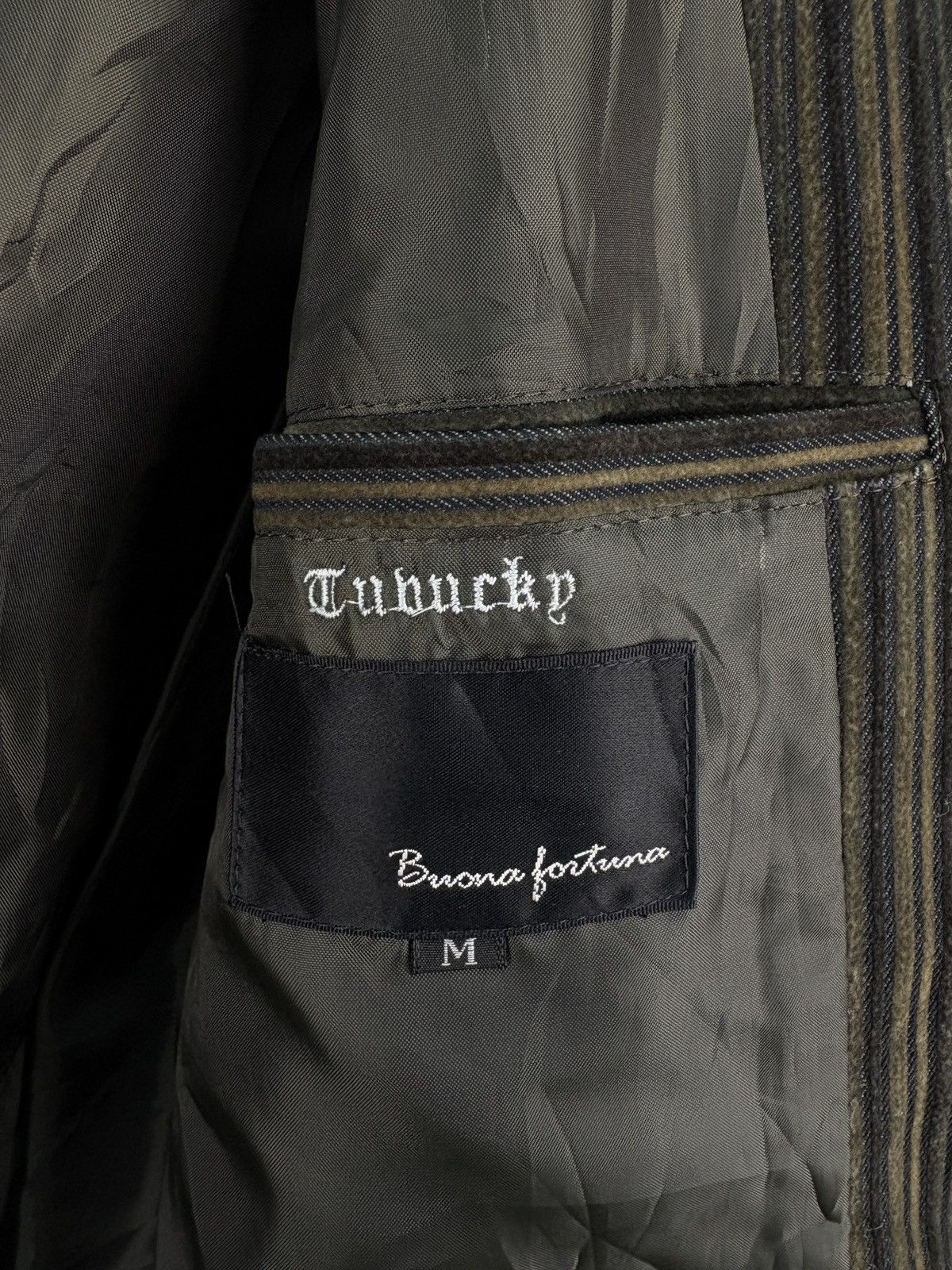 Vintage Vintage Buona Fortun Corduroy Blazer Jacket Striped Leather Size US L / EU 52-54 / 3 - 8 Thumbnail