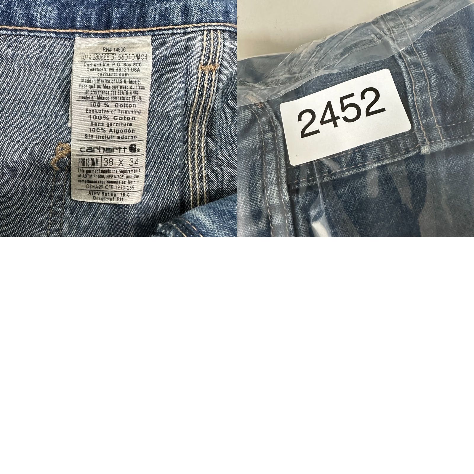 Carhartt Carhartt Jeans Blue Men 38X34 Original Fit Denim Distressed Straight 5-Pocket Button Closure FR Mexico Made In provenance? Size US 38 / EU 54 - 10 Thumbnail