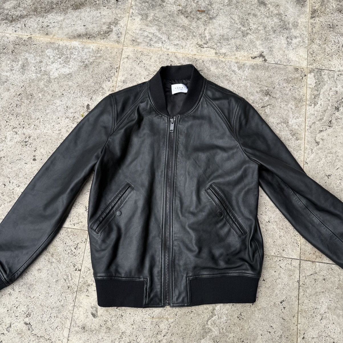 Sandro Sandro faux leather bomber jacket zip up Size L / US 10 / IT 46 - 2 Thumbnail