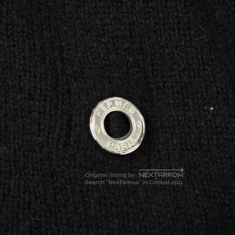 Hermes Hermes Black metallic small logo cashmere sweater Size XS / US 0-2 / IT 36-38 - 7 Thumbnail