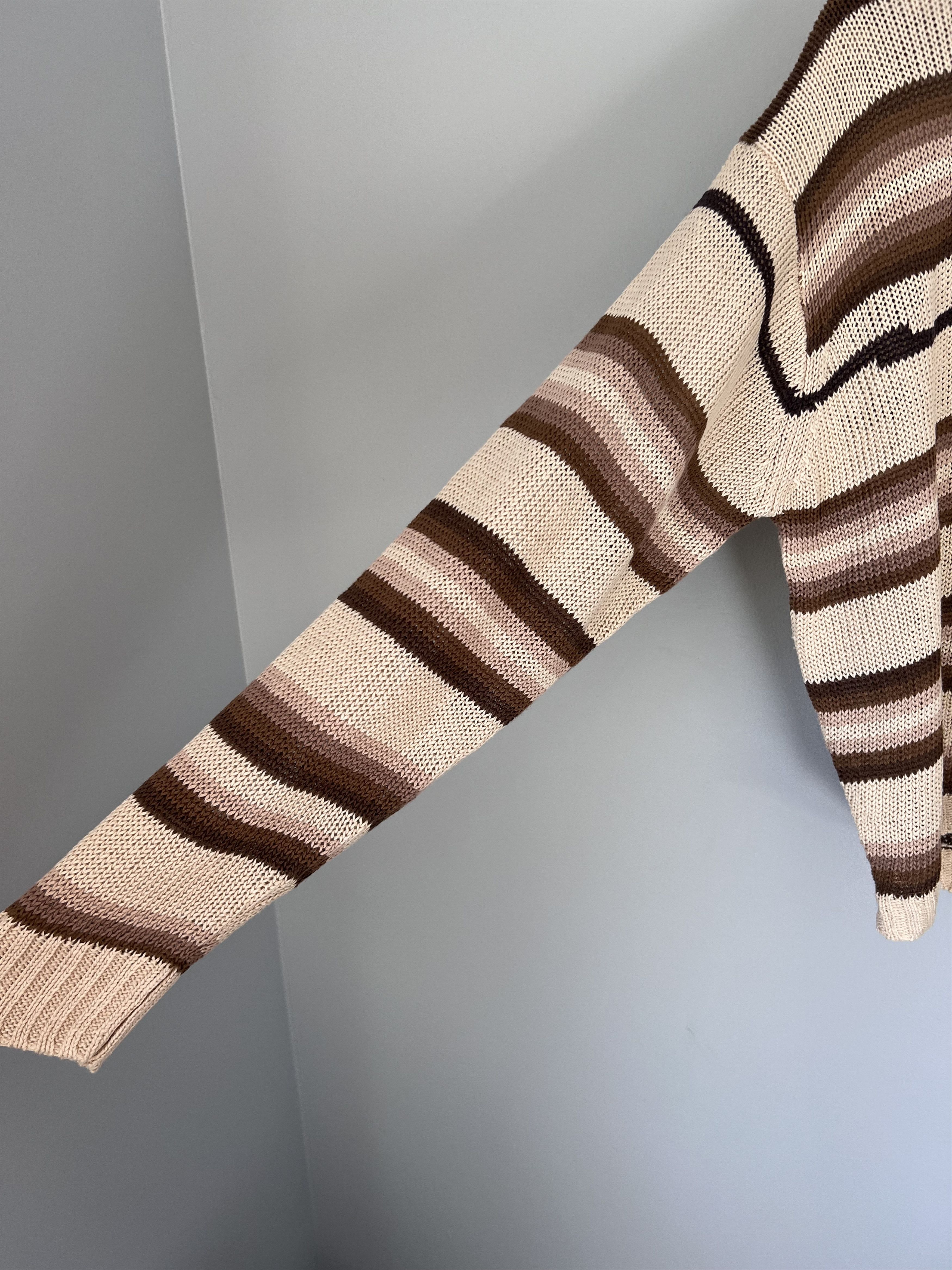 Stussy Stussy Tonal Stripe Sweater in Brown Size US XL / EU 56 / 4 - 4 Thumbnail
