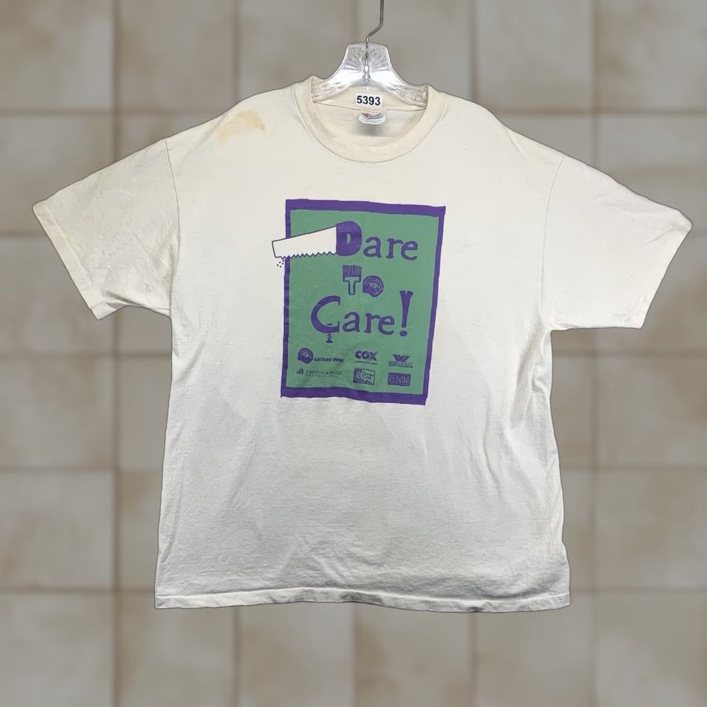 Hanes VINTAGE Hanes 90s United Way Graphic Print Shirt Large Beige Single Stitch Awareness Mens Size US L / EU 52-54 / 3 - 1 Thumbnail