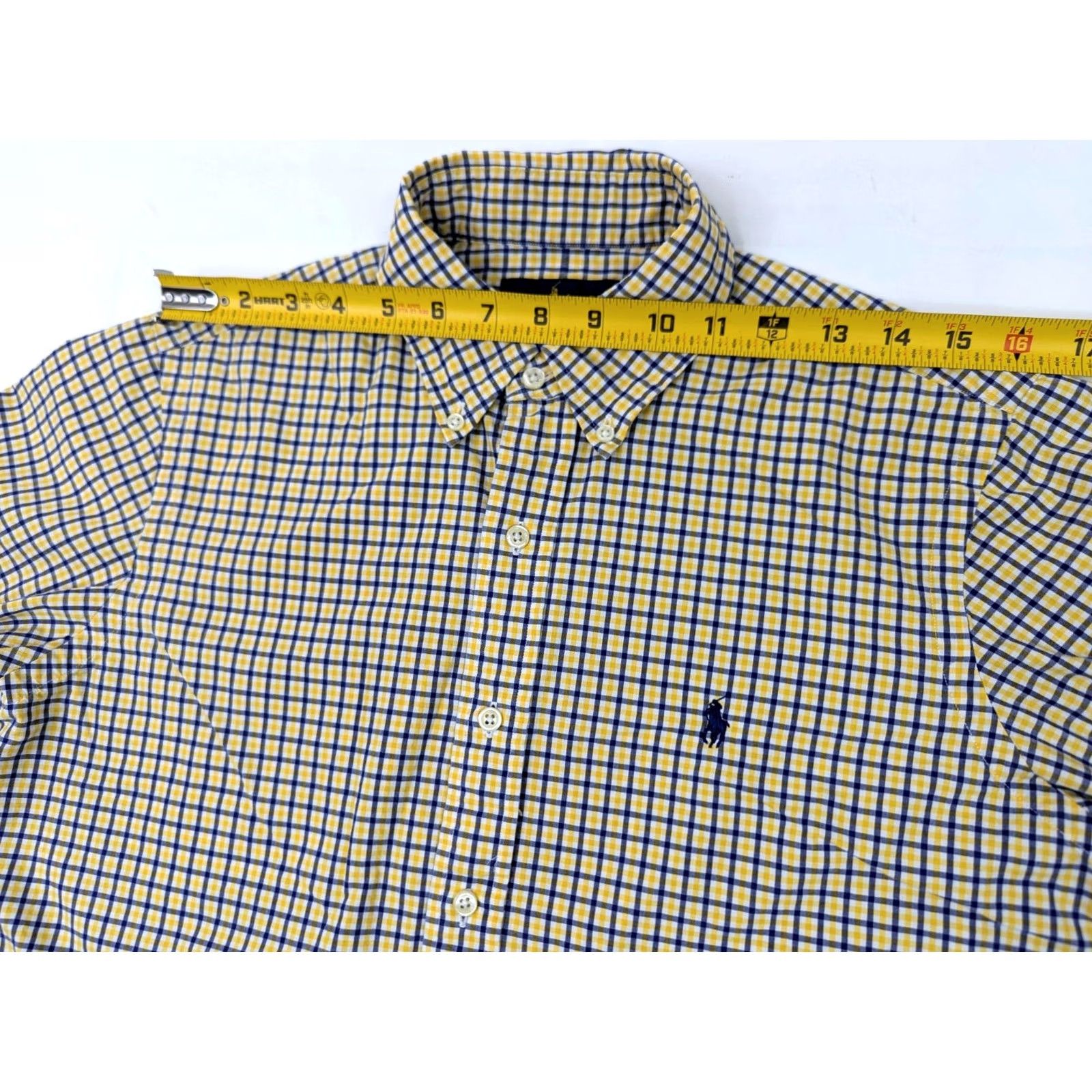 Polo Ralph Lauren VINTAGE Polo Ralph Lauren Button-Down Long Sleeve Shirt Men M Plaid Blue Yellow Cotton Size US M / EU 48-50 / 2 - 6 Thumbnail