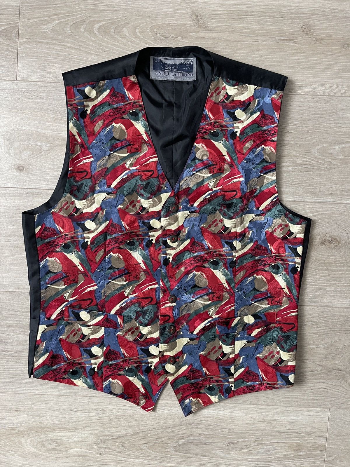 4YOU Vintage Abstract Art Print Vest by 4YOU Tailoring L Size 40R - 7 Thumbnail