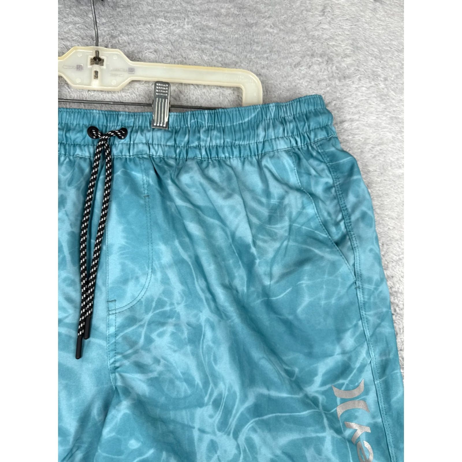 Hurley Hurley Swim Trunks Mens XL Blue Water Pattern Lined Elastic Waist Board Shorts Size US 36 / EU 52 - 5 Thumbnail