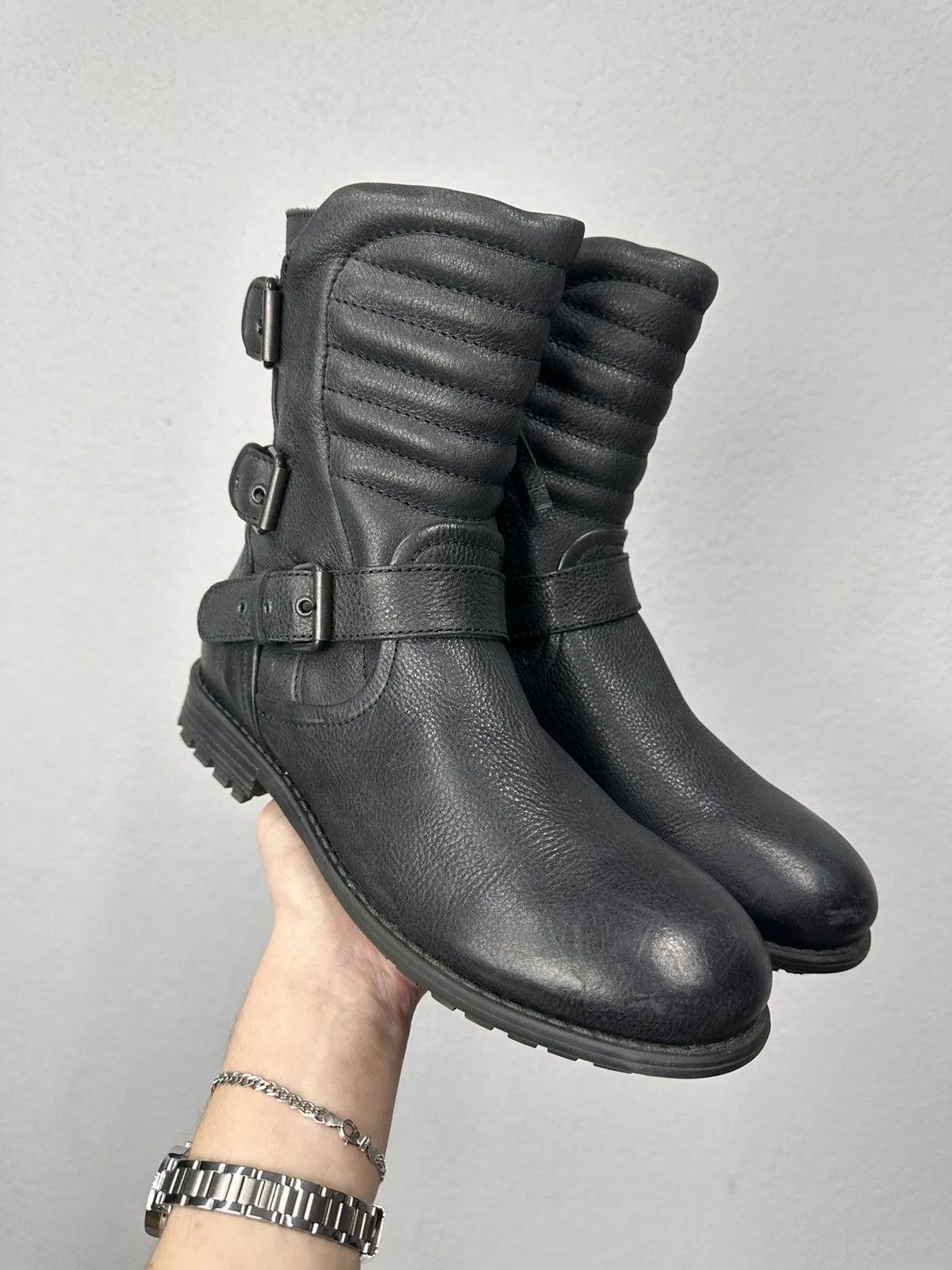 A.S.98 VINTAGE ENGINEER STYLE BOOTS BLACK AS 98 LEATHER HAND MADE Size US 7 / EU 40 - 2 Thumbnail