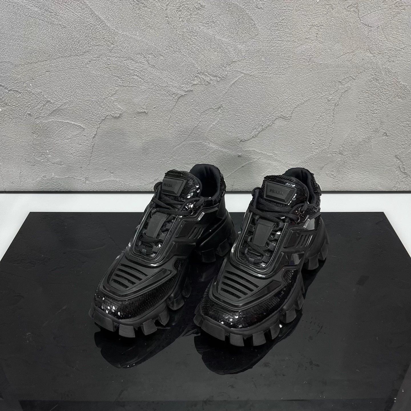 Prada Prada Sequin Platform Serrated Dad Shoes EUR 37 Size US 7 / IT 37 - 1 Thumbnail
