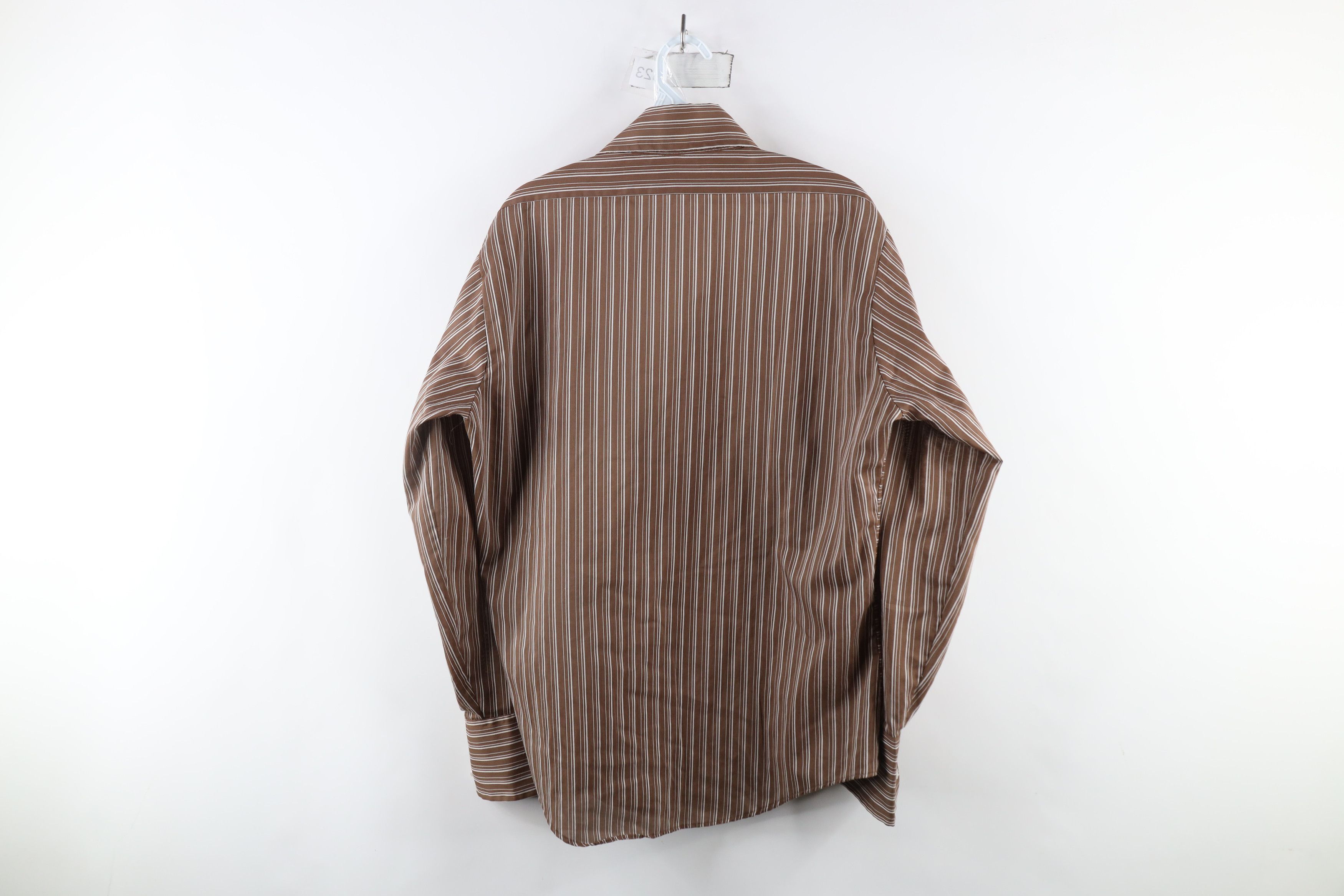 Vintage Vintage 60s 70s Streetwear Collared Button Shirt Brown Size US M / EU 48-50 / 2 - 6 Thumbnail