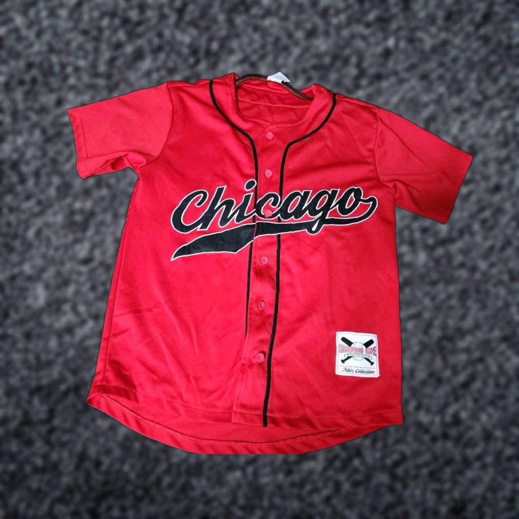 Vintage Vintage Noiz Chicago Baseball Jersey S Red Retro Activewear Mens Size US S / EU 44-46 / 1 - 1 Thumbnail