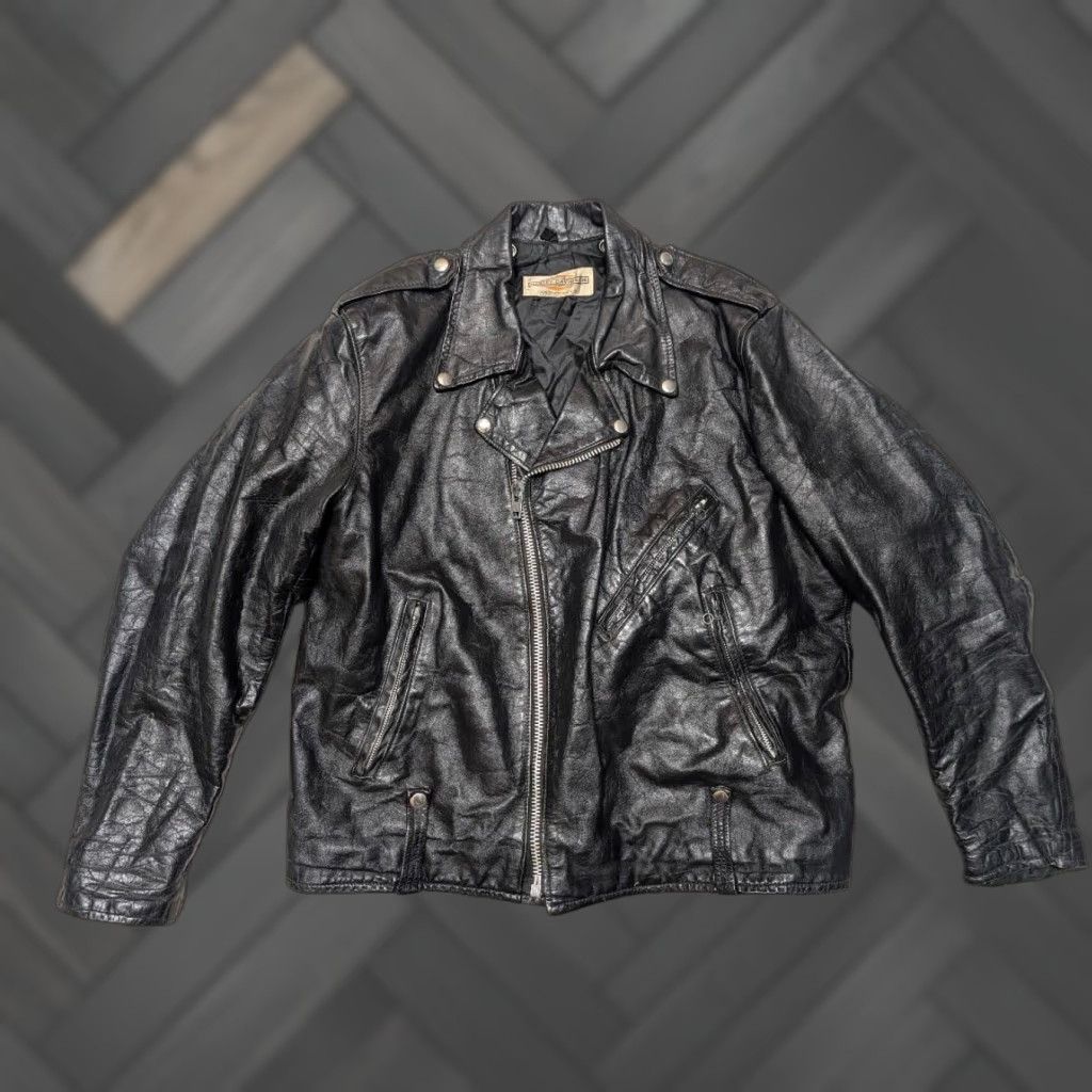 Harley Davidson VINTAGE Harley-Davidson motorcycle Jacket 44 black L Mens Size US L / EU 52-54 / 3 - 1 Thumbnail