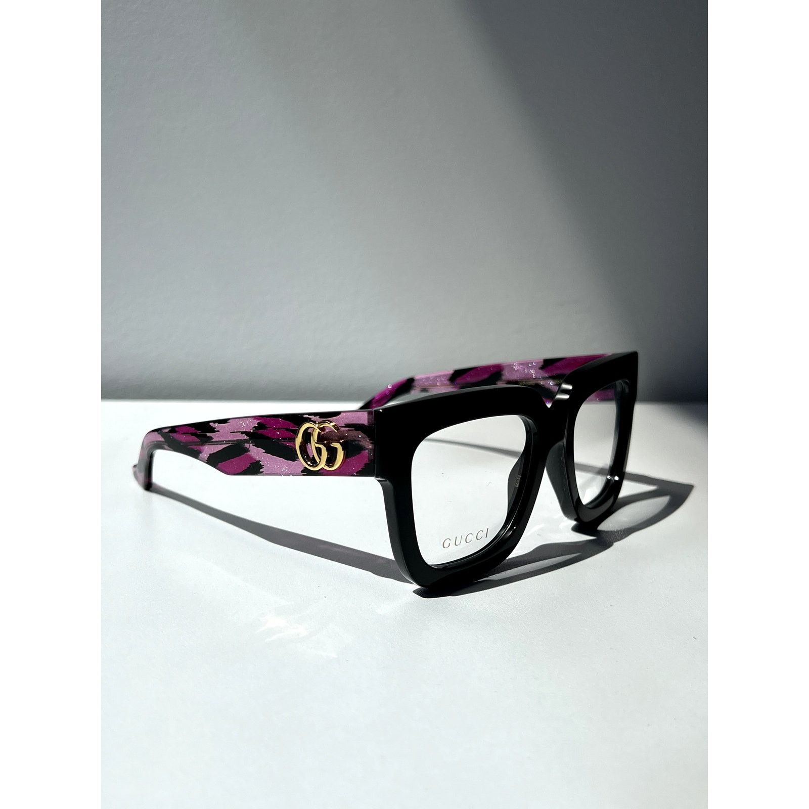 Gucci NEW Gucci GG1549O Black Pink Glitter Eyeglasses Frames Size ONE SIZE - 7 Thumbnail