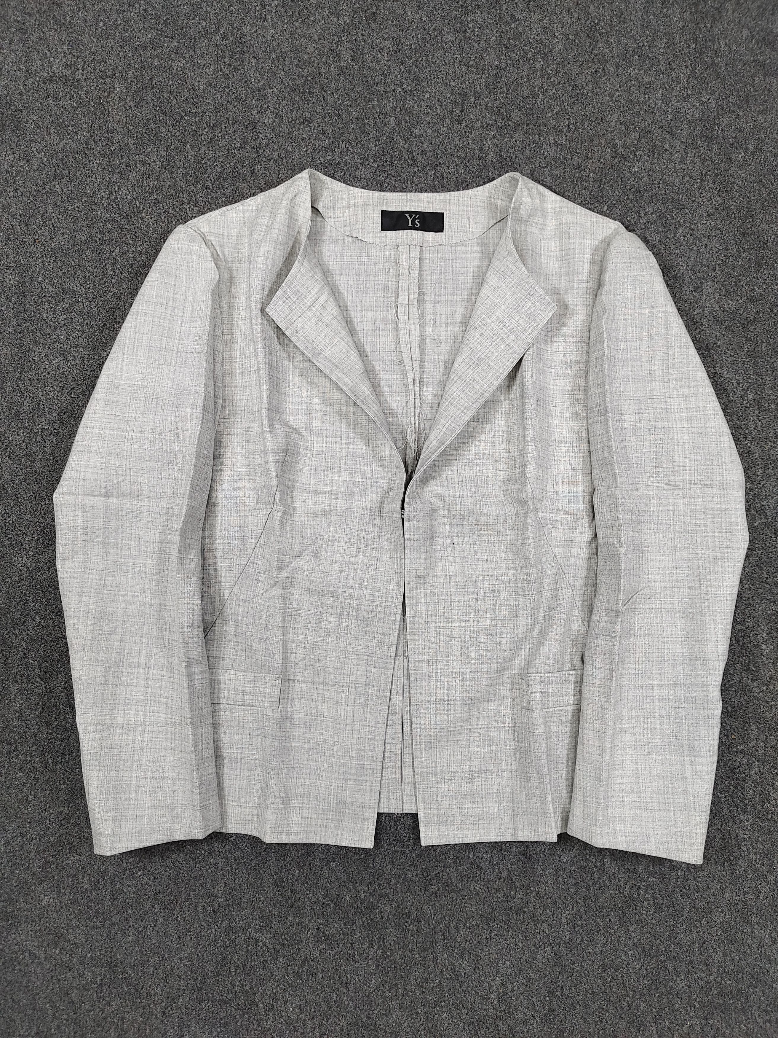 Yohji Yamamoto SAMPLE Y’s- Clean Minimalist Collarless Tailored Jacket Size M / US 6-8 / IT 42-44 - 2 Thumbnail
