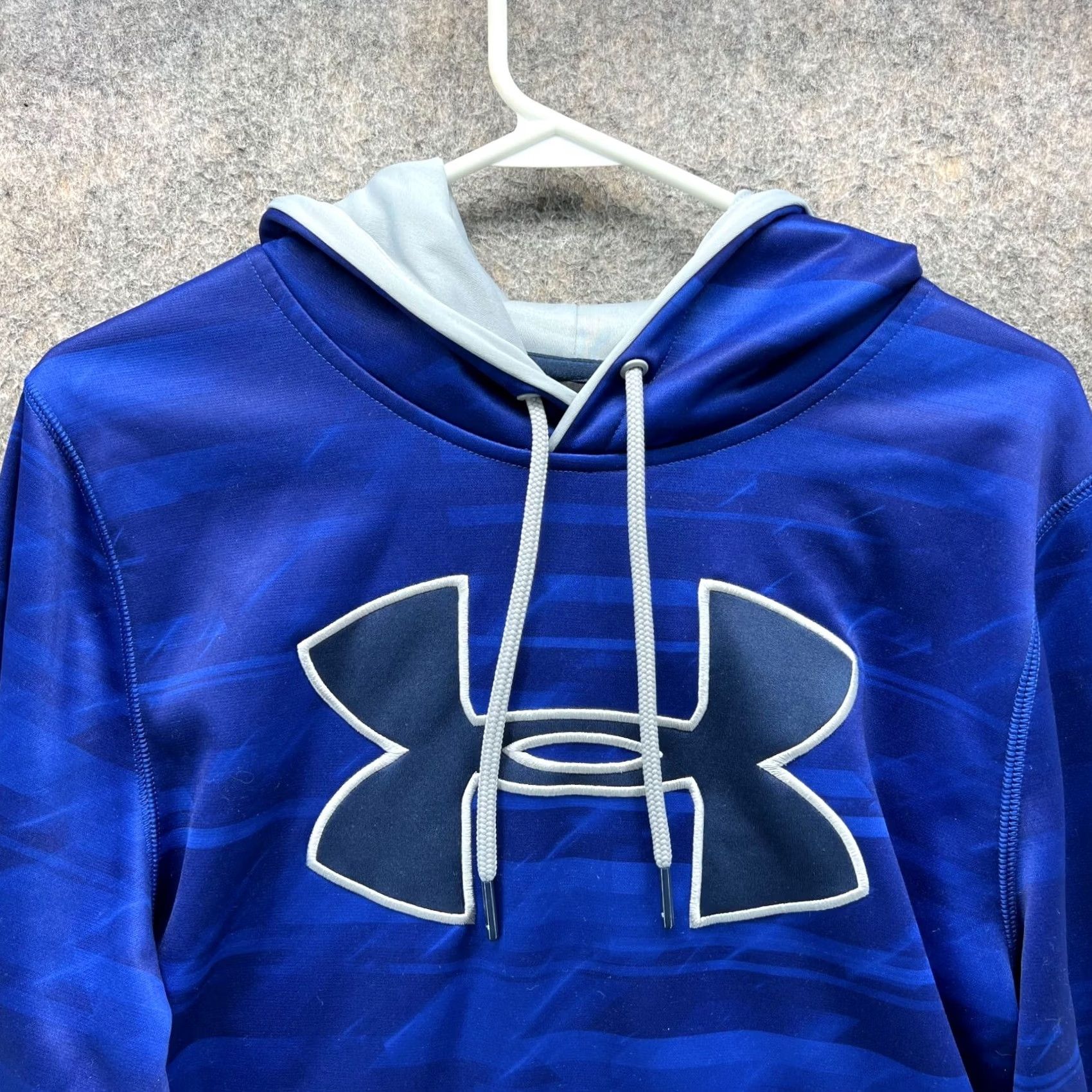 Under Armour VINTAGE Under Armour Sweater Mens Small Blue Hoodie Pullover Jacket Storm 1 Camouflage Knit Logo" Size US S / EU 44-46 / 1 - 3 Thumbnail