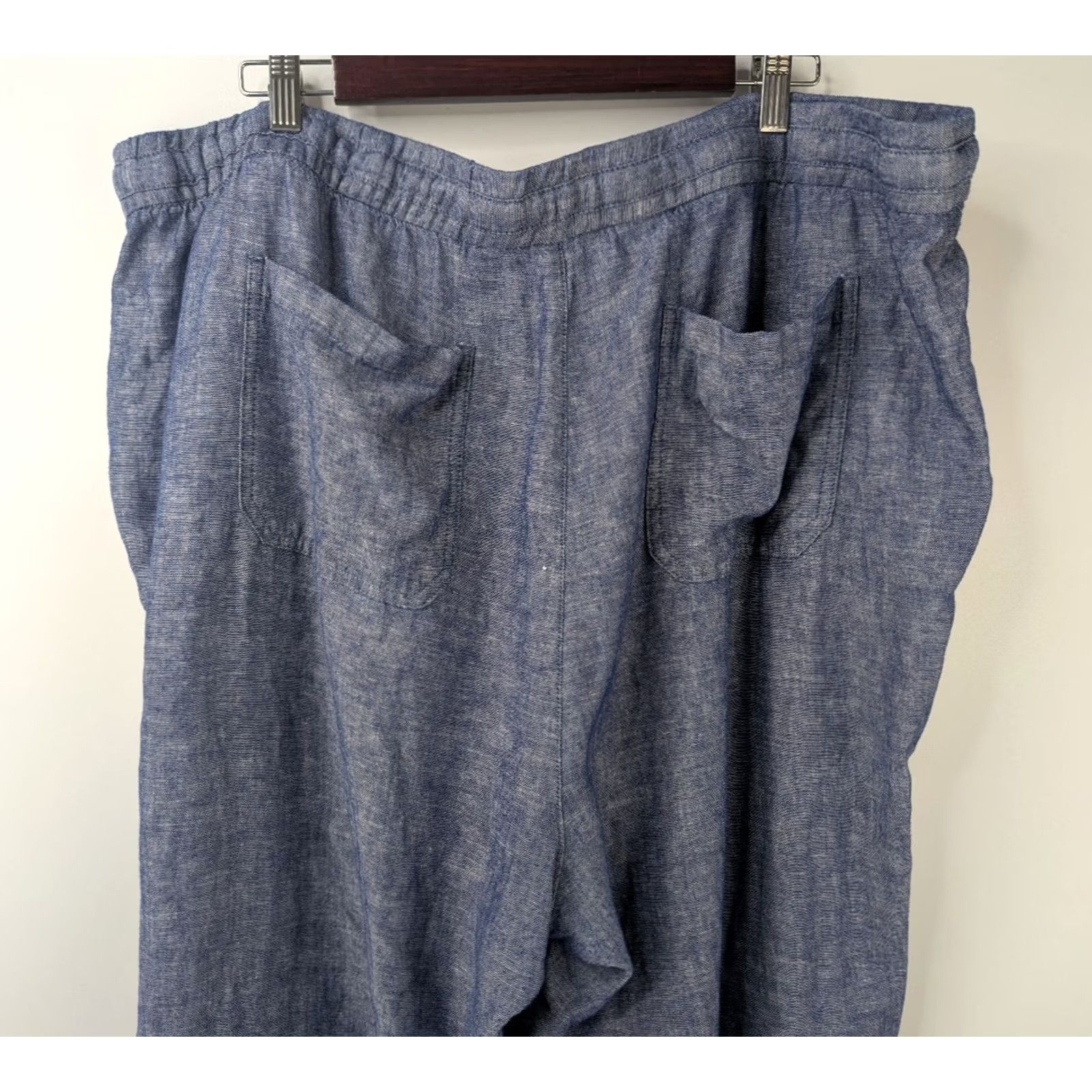 Old Navy Old Navy Linen Blend Wide Leg Pants Womens 2XL Chambray Blue 675993 Size 40" / US 18 - 4 Thumbnail