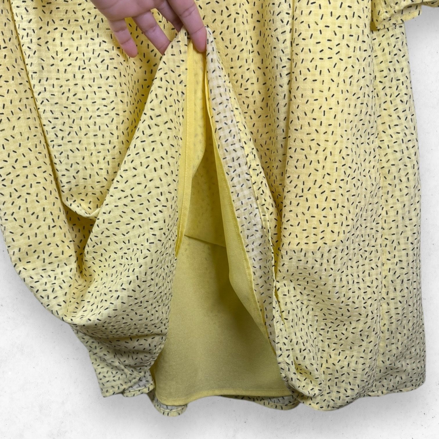 Other Who What Wear Women's M Babydoll Dress Yellow Black Confetti Size M / US 6-8 / IT 42-44 - 4 Thumbnail