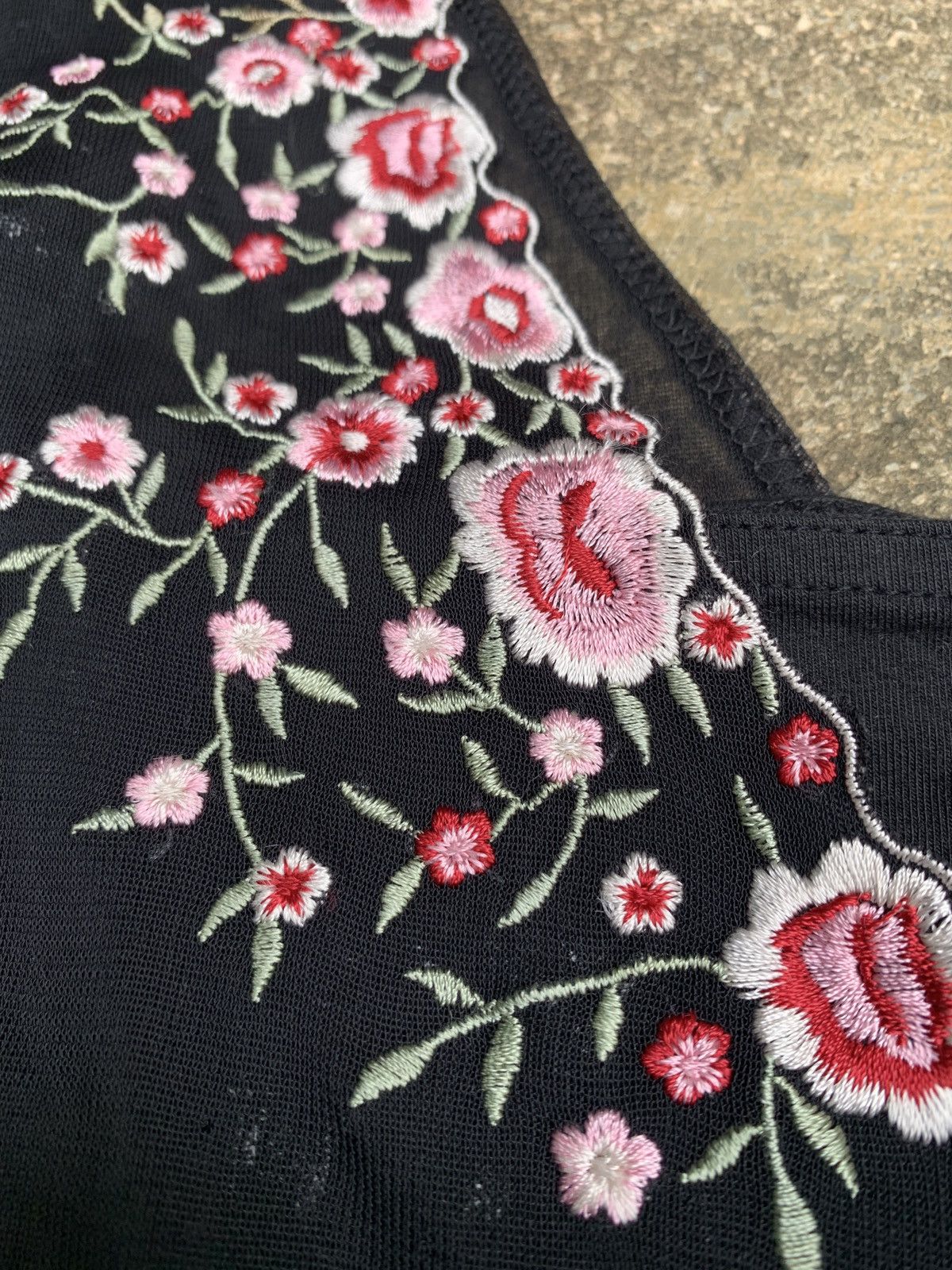 Japanese Brand y2k Anaita Japan Floral Embroidery Sleeveless Tank Mesh Top Size M / US 6-8 / IT 42-44 - 3 Thumbnail