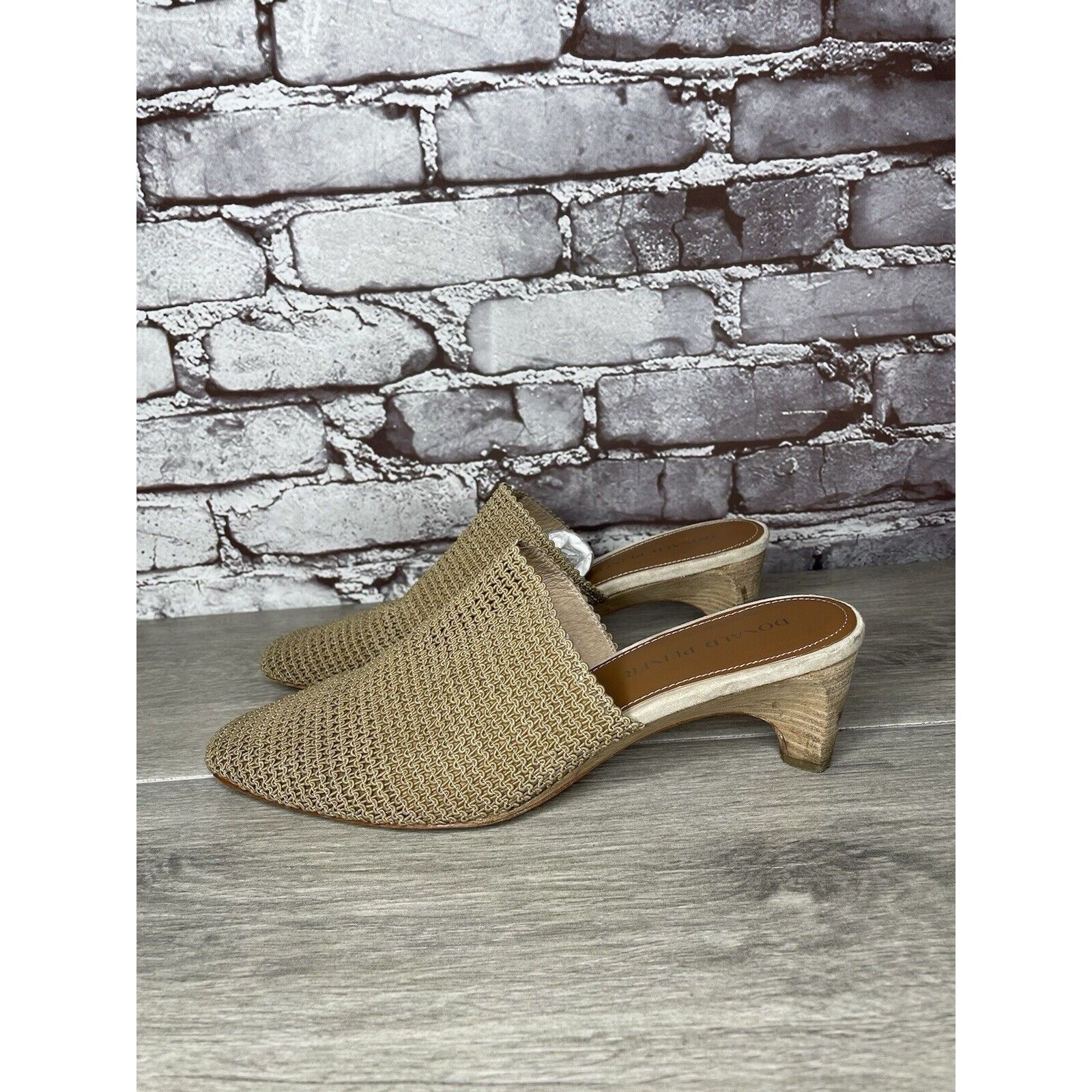 Donald Pliner Donald J. Pliner Fenda Beige Tan Elastic Pointed Heel Mules Size US 9 / IT 39 - 1 Thumbnail