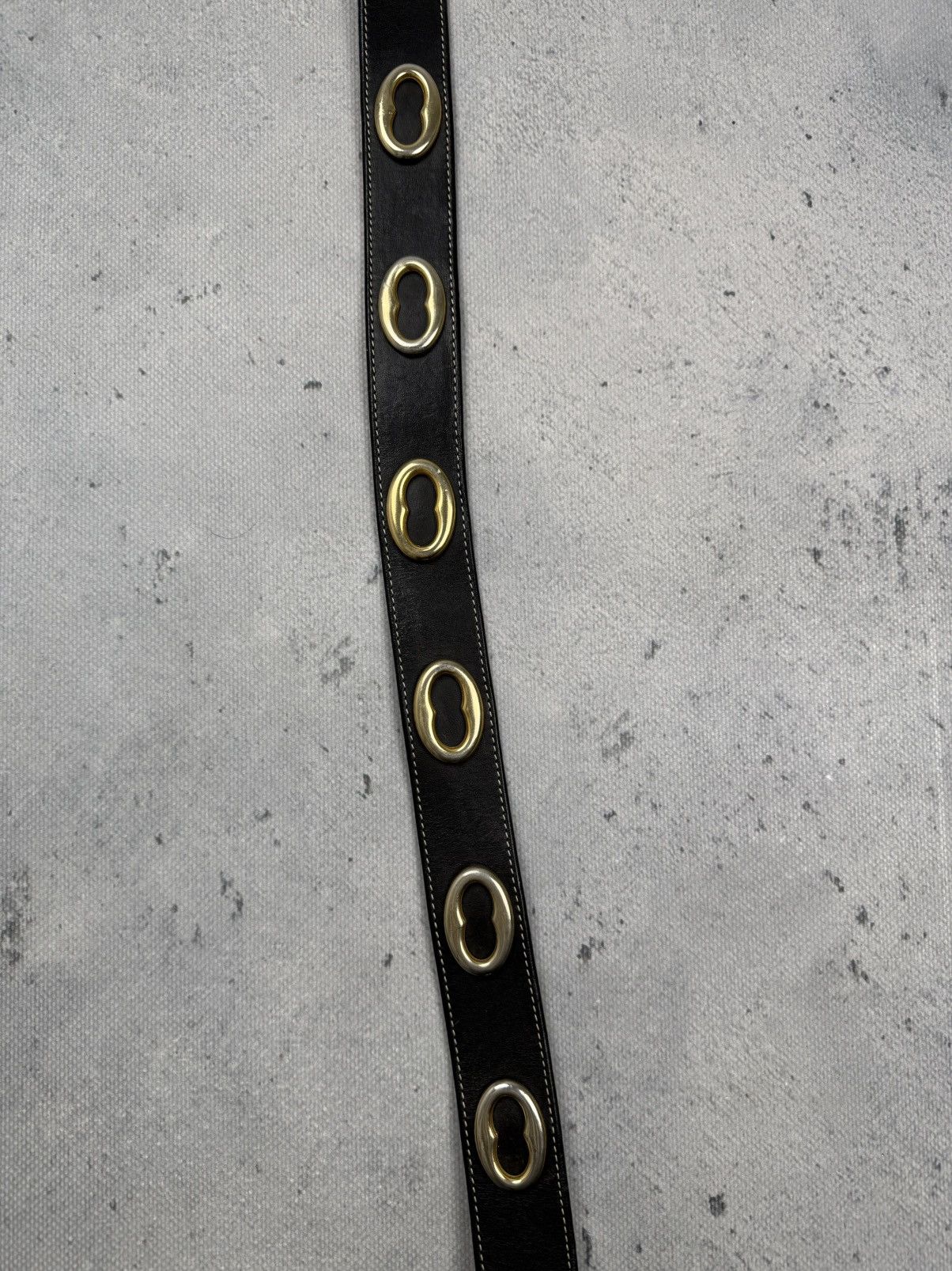 Vintage Vintage Italian Leather Belt Brass Hardware Statement Piece Size ONE SIZE - 4 Thumbnail
