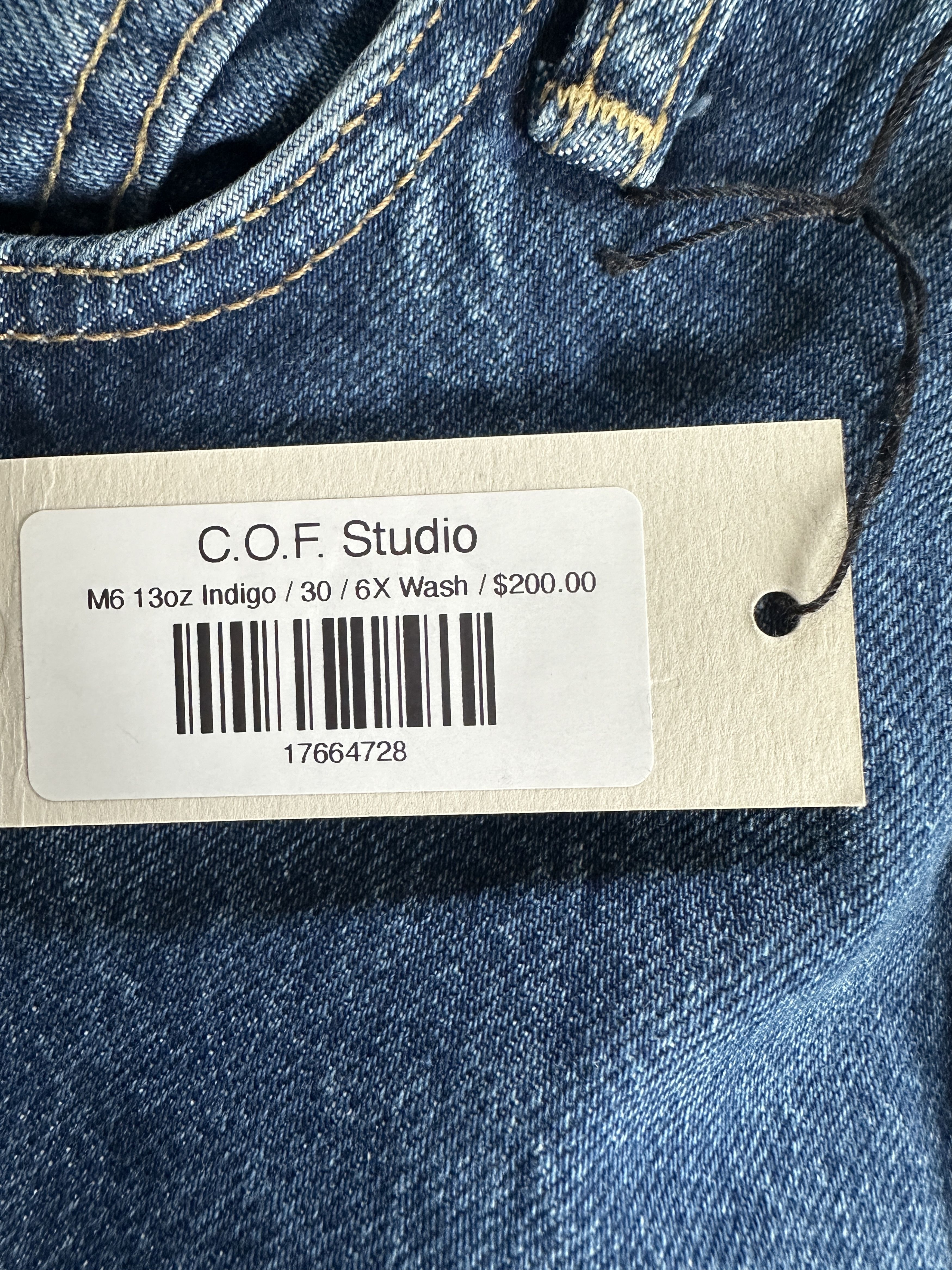 C.O.F. Studio M6 Straight Fit Organic Jeans Size US 30 / EU 46 - 8 Thumbnail