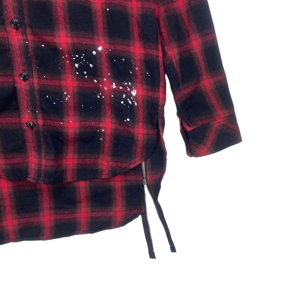 Flannel Japanese Brand Black Flame Gothic Punk Distressed Flannel Size US S / EU 44-46 / 1 - 10 Thumbnail
