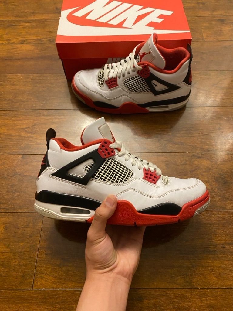 image of Nike Size 8.5 - Jordan 4 Retro OG Mid Fire Red Shoes, Men's