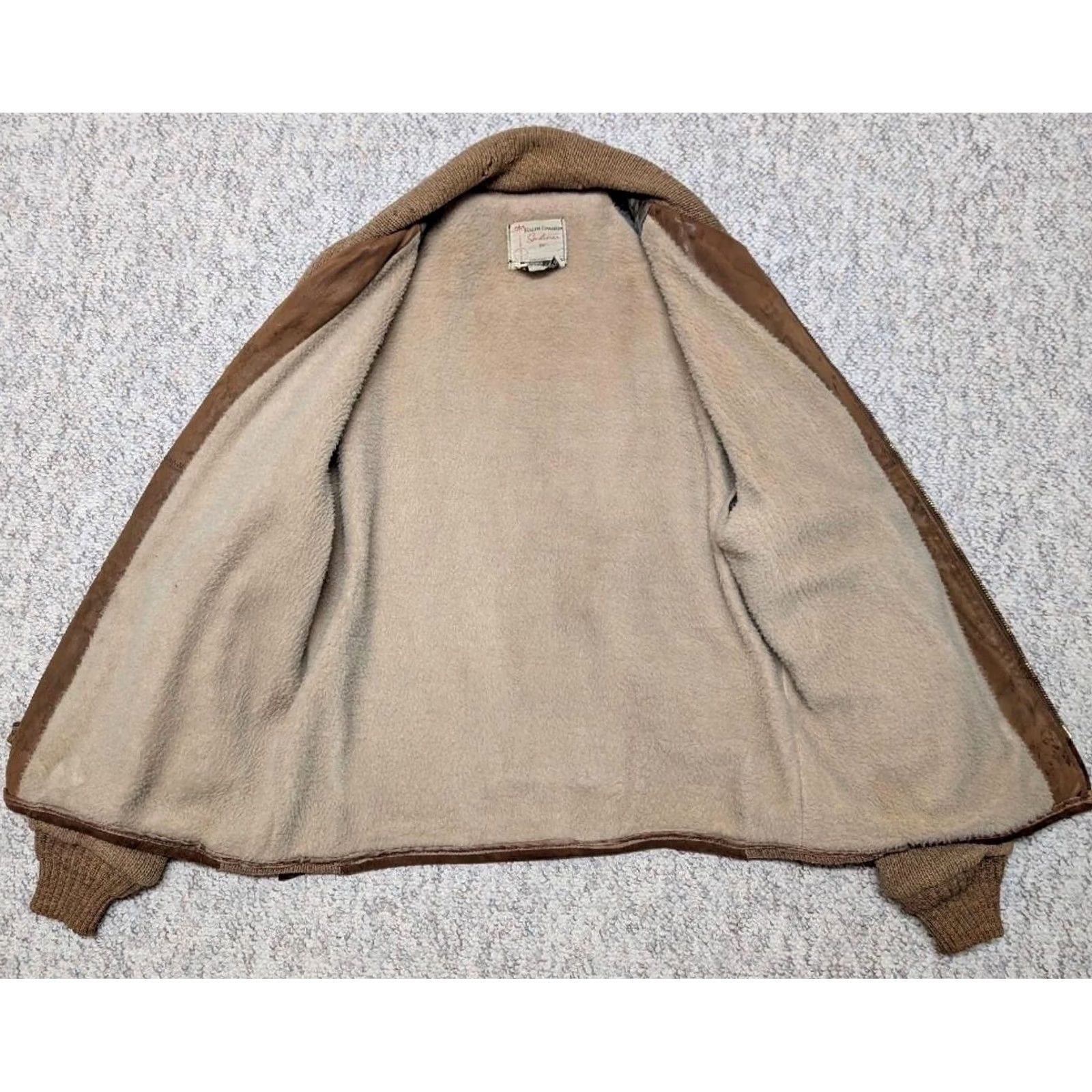 Vintage VINTAGE Ralph Edwards Car Club jacket Wool Suede cardigan Coat Jacket Mens 38 Brown 1950s Size US S / EU 44-46 / 1 - 4 Thumbnail