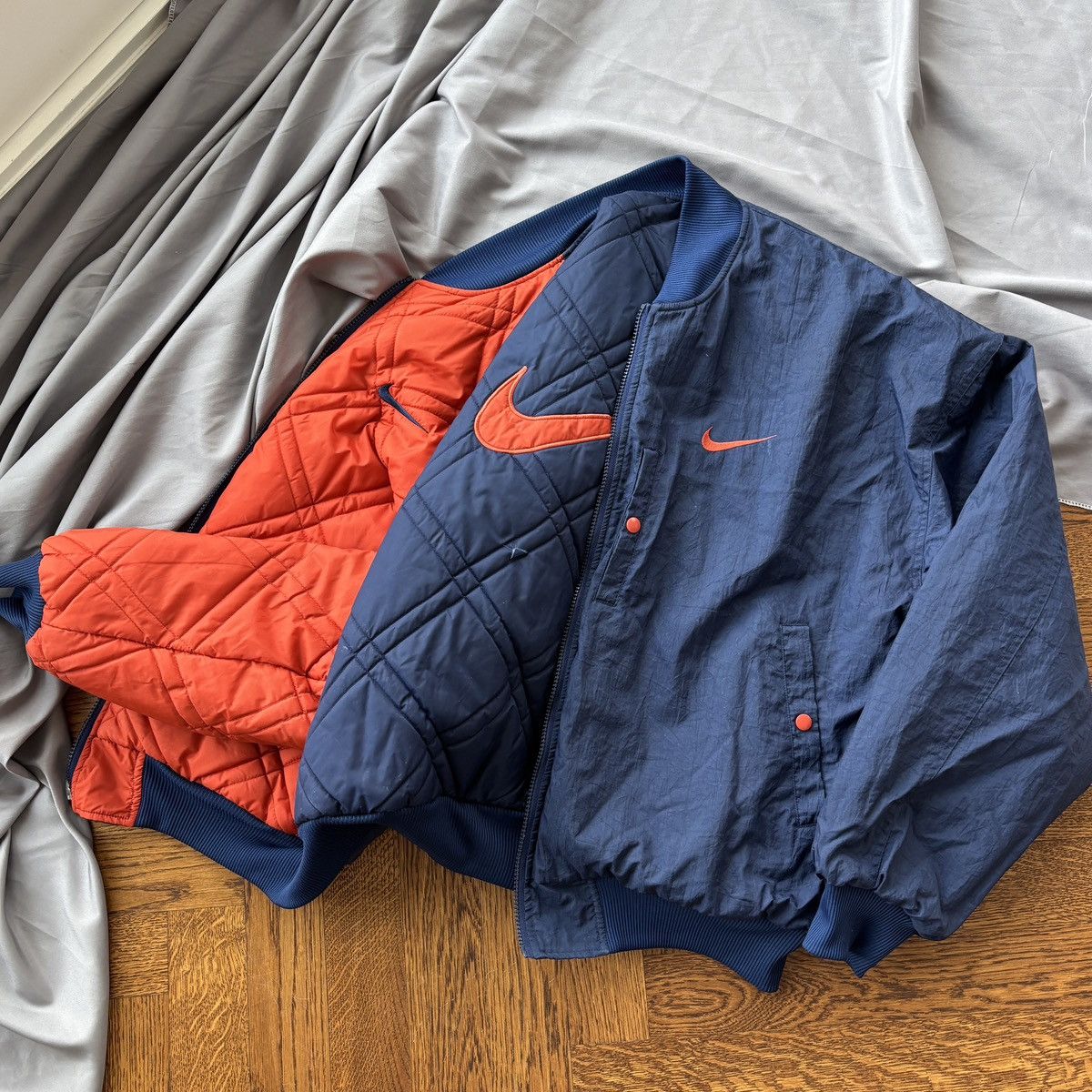 Nike 90s Nike Reversible Bomber Vintage Nike Jacket Quilted Down Size US L / EU 52-54 / 3 - 2 Thumbnail