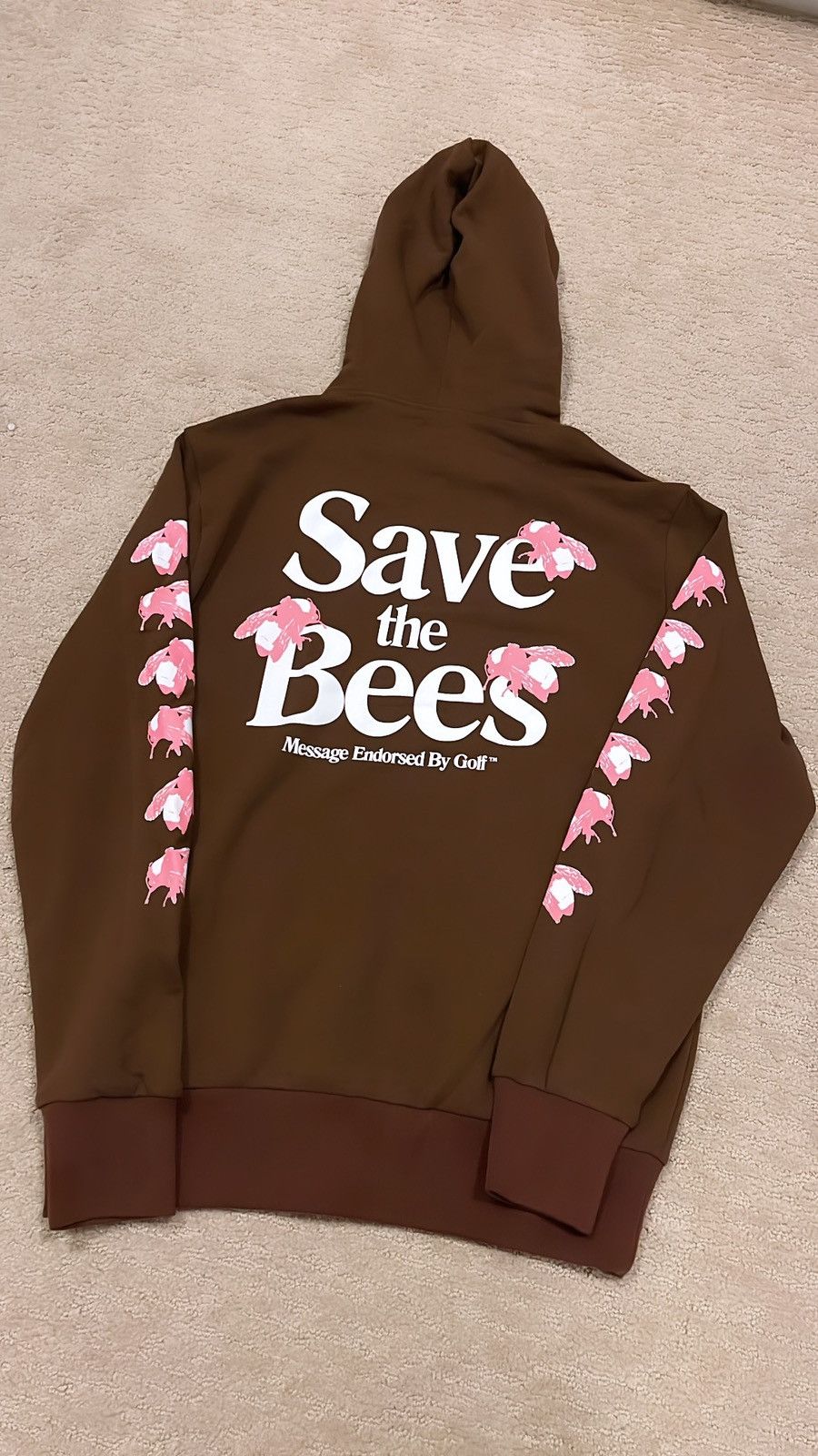 image of Golf Wang x Tyler The Creator Coachella 2024 Tyler The Creator Save The Bees Hoodie in Brown (Size 