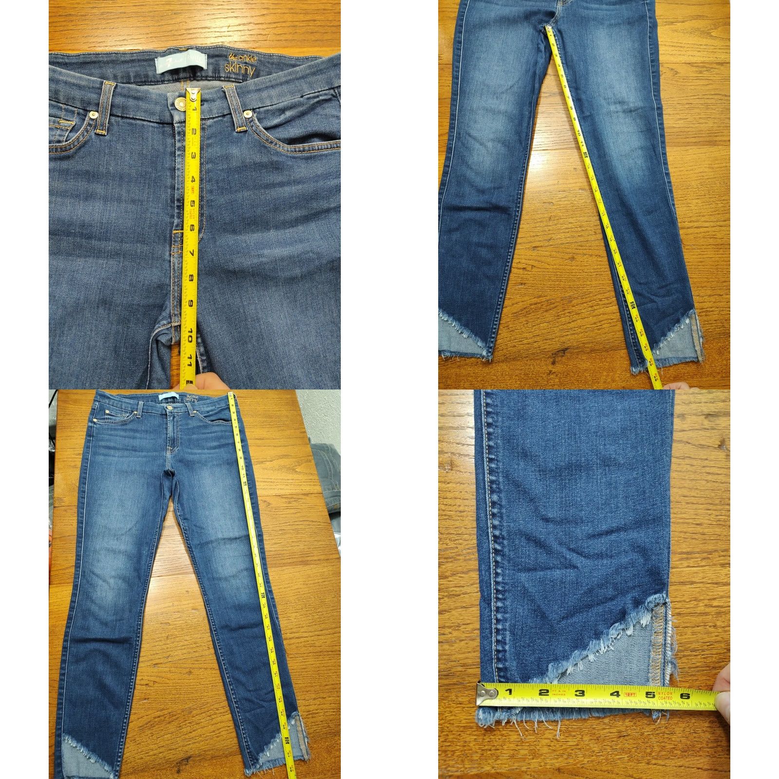 7 For All Mankind 7 For All Mankind Jeans Skinny 31 x 28 Denim Blue Women Slim 5-Pocket Inseam 28 USA City Bohemian Skinny Jeans Size 24" / US 00 / IT 34 - 8 Thumbnail
