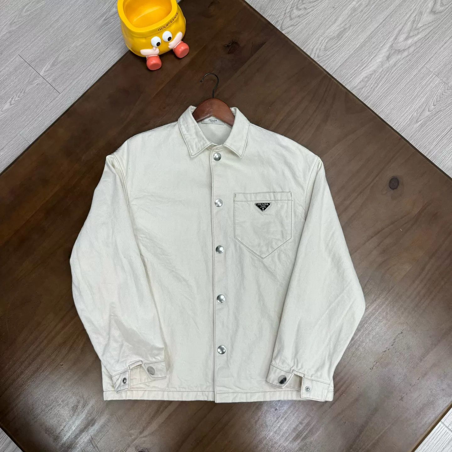 Prada Prada White Triangle Logo Shirt XS Size US XS / EU 42 / 0 - 1 Thumbnail