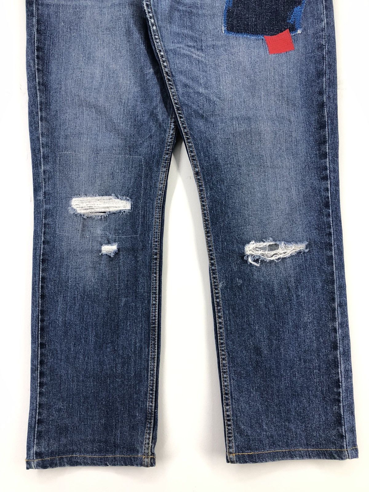 Levi's Vintage Levis 511 Patchwork Distressed Faded Blue Jeans Size US 34 / EU 50 - 12 Thumbnail