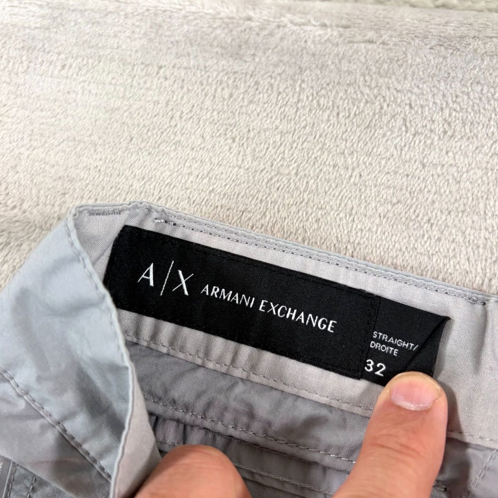 Armani Exchange VINTAGE? No — AX Armani Exchange Lightweight Stretch Chino Pants Grey Men 32x33 Straight Size US 32 / EU 48 - 2 Thumbnail
