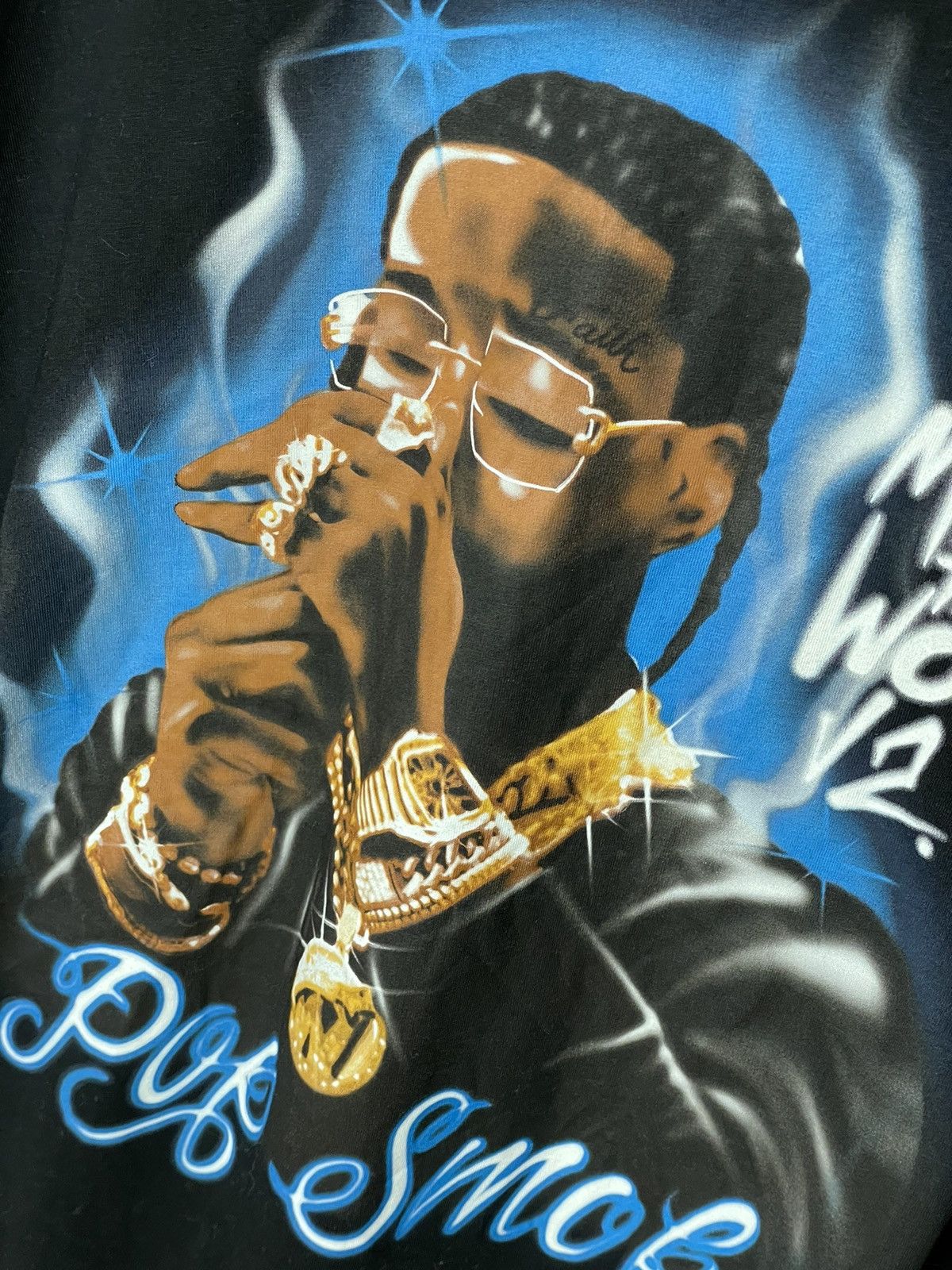 Rap Tees × Vintage Pop smoke Print all over me logo long sleeve t shirt Size US XL / EU 56 / 4 - 6 Thumbnail