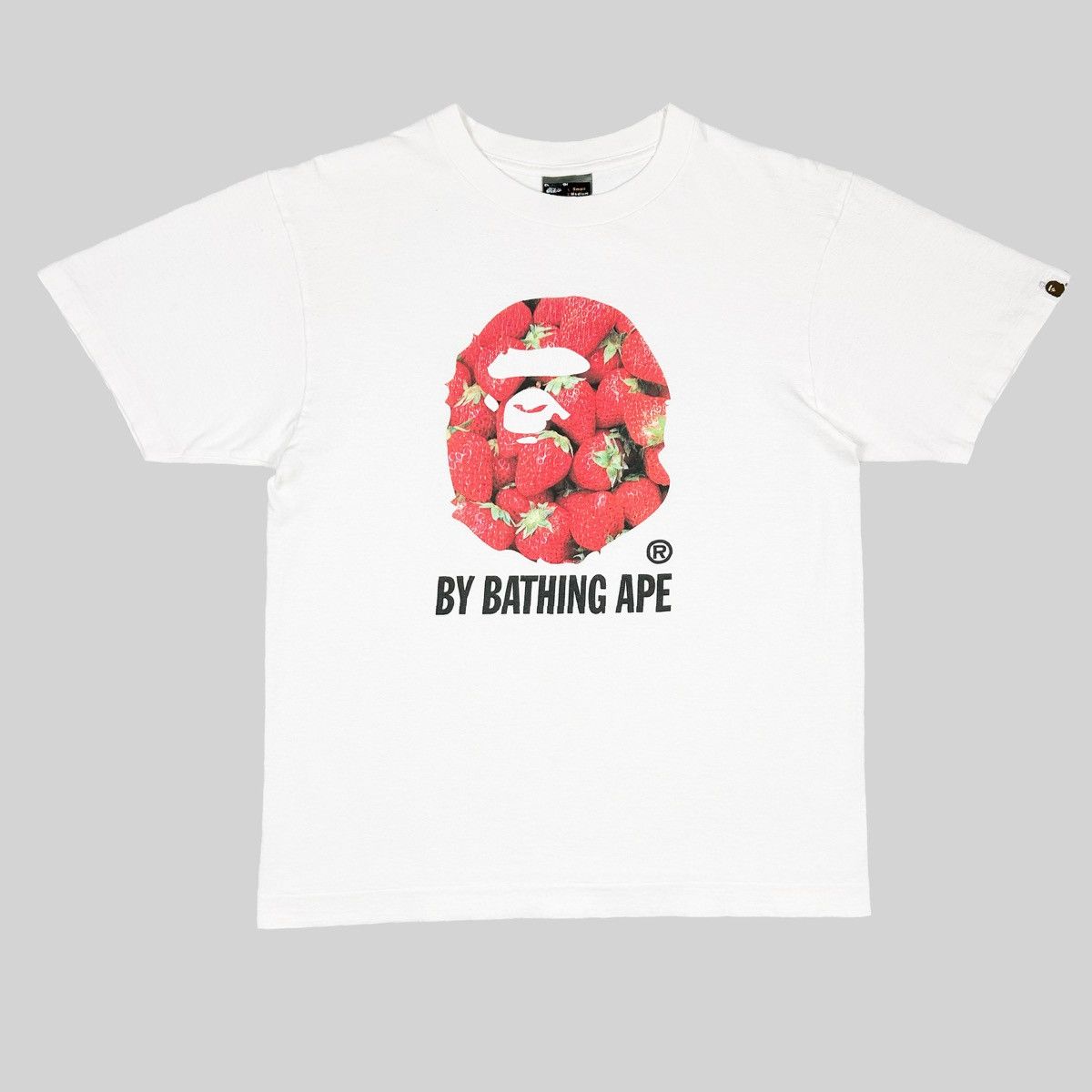 image of Bape Strawberry Apehead Tee in White, Men's (Size Medium)