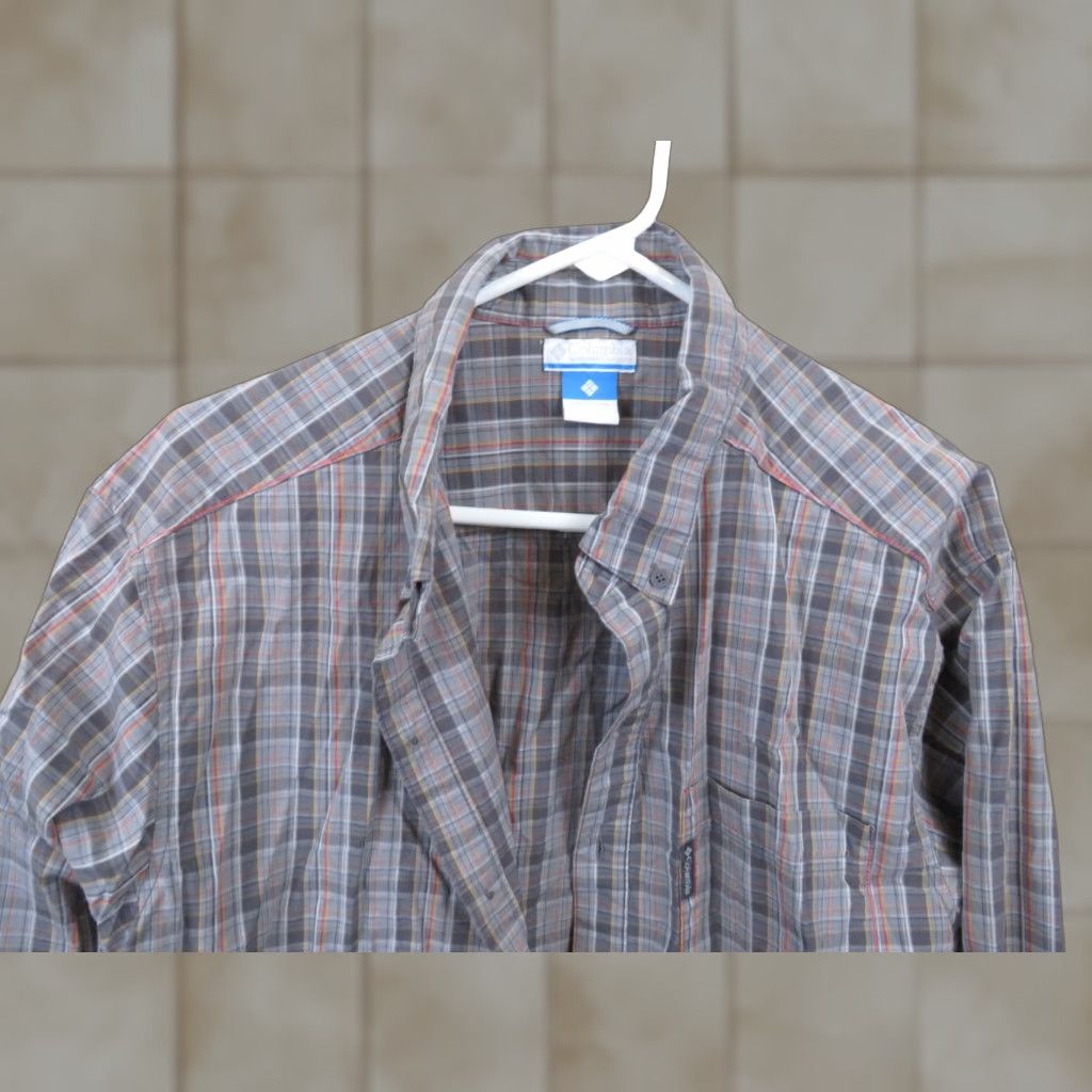 Colombo Columbia Button-Down Shirt L Grey Long Sleeve Plaid Men Button-Up Multicolor Sportwear Size US L / EU 52-54 / 3 - 1 Thumbnail