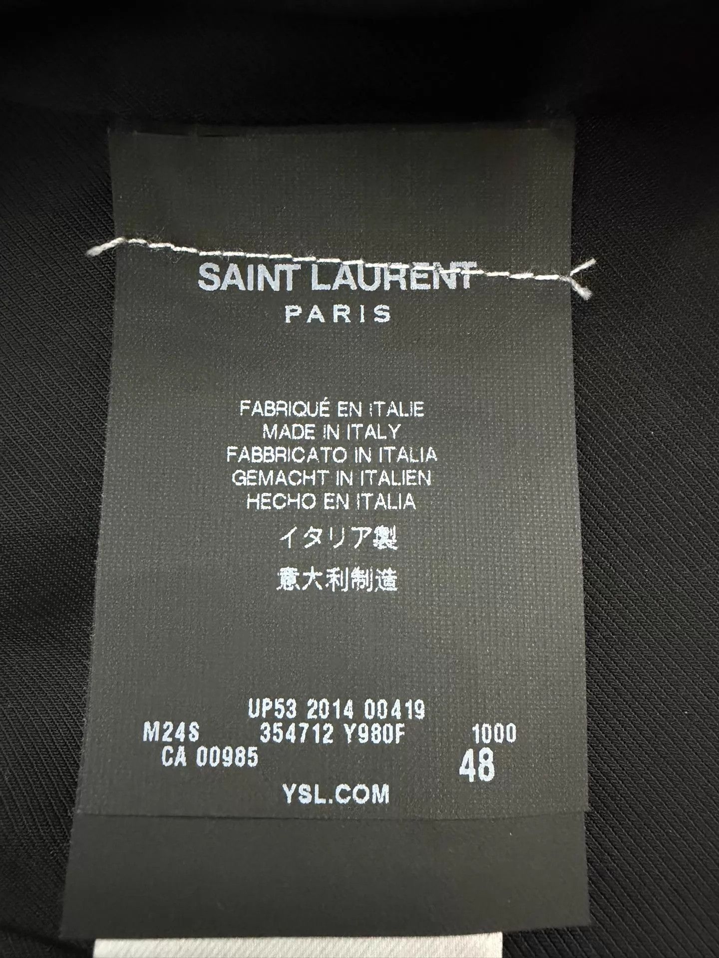 Saint Laurent Paris SLP 14fw Black Navy Anchor Double-Breasted Wool Coat 48 Size US M / EU 48-50 / 2 - 5 Thumbnail