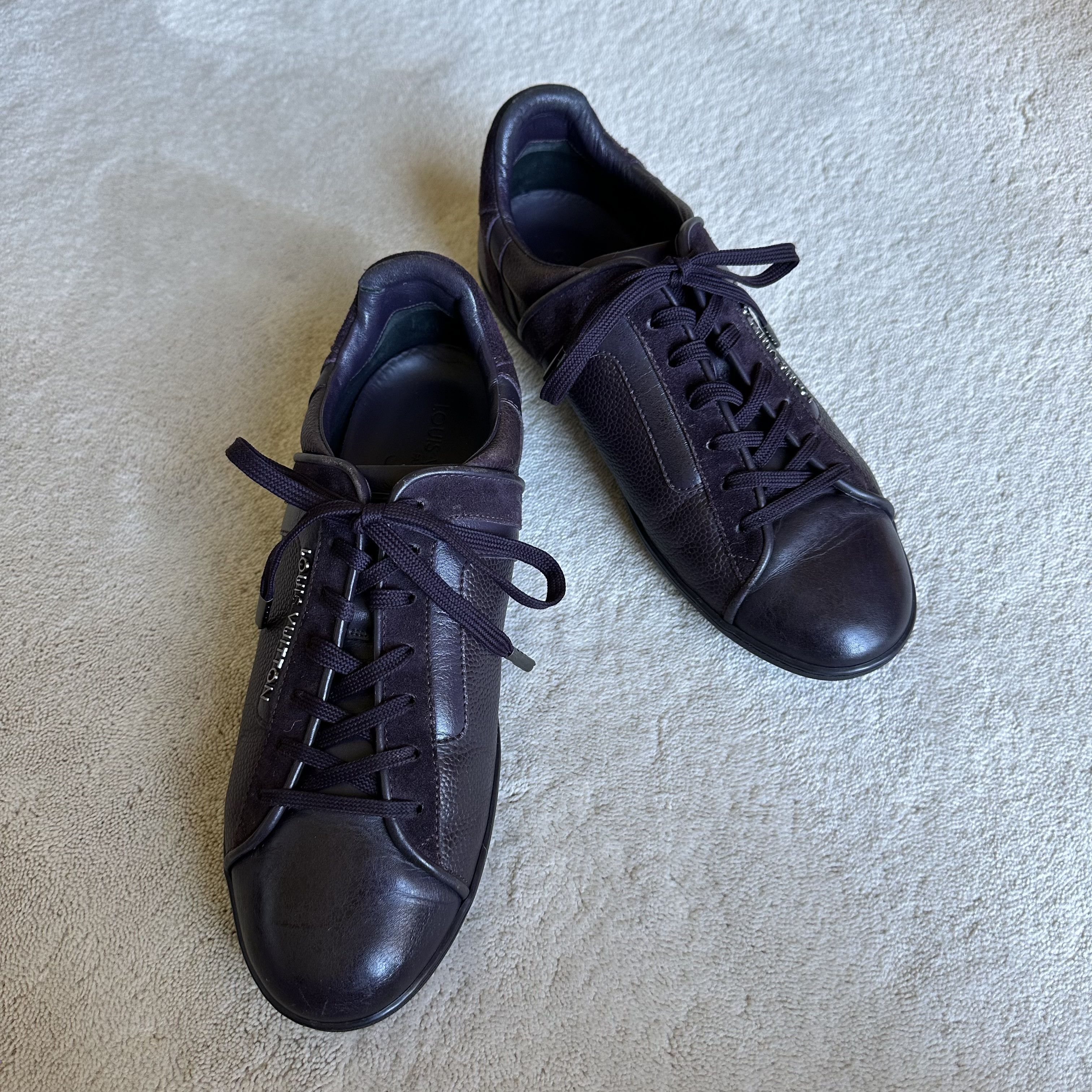 Louis Vuitton LOUIS VUITTON Dk Brown LEATHER Low-Top SNEAKERS Size 7.5 LV Size US 8.5 / EU 41-42 - 11 Thumbnail