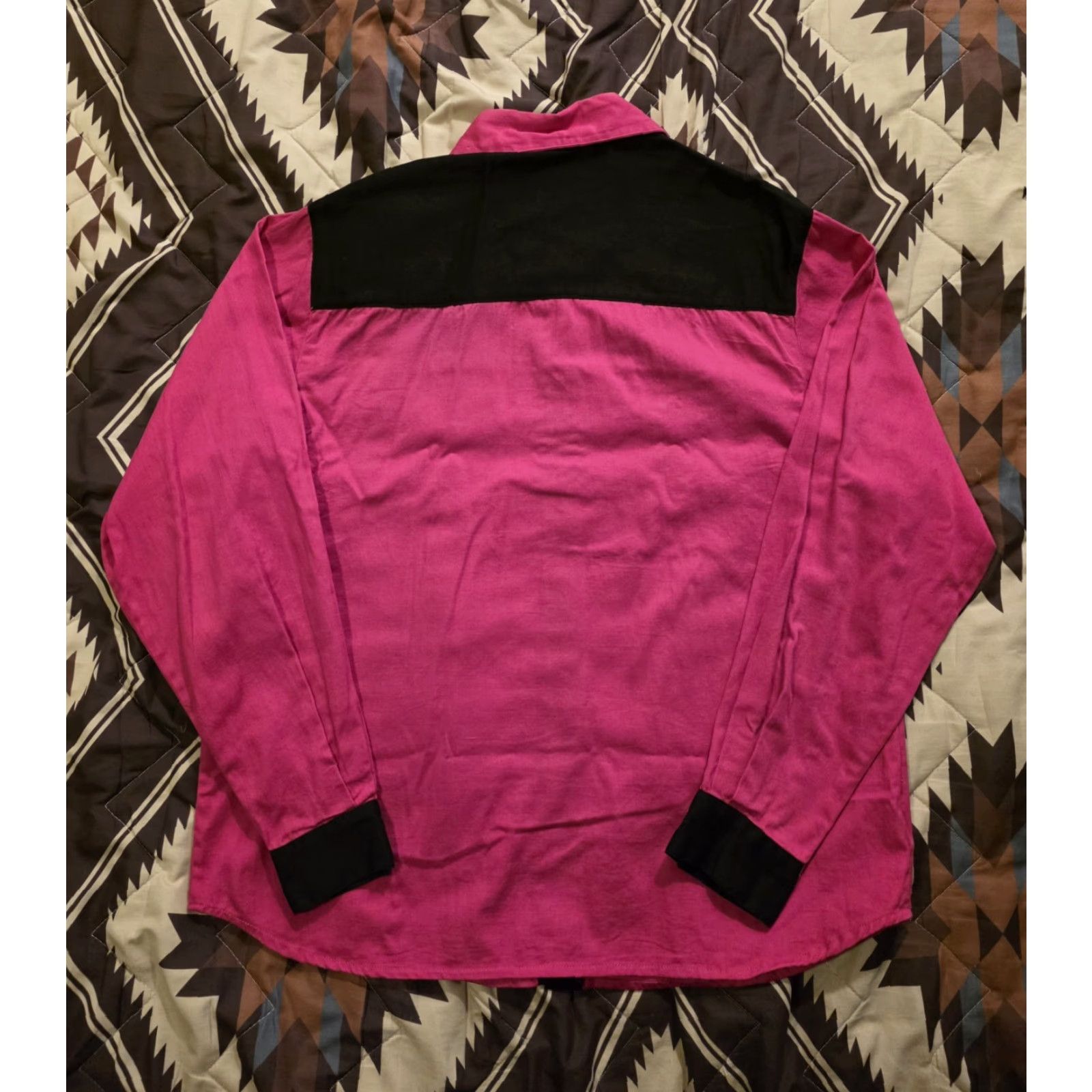 CO VINTAGE Ozark Mountain Jean Co Women's Western Rodeo Button Up Aztec Pink Small Size 28" / US 6 / IT 42 - 3 Thumbnail